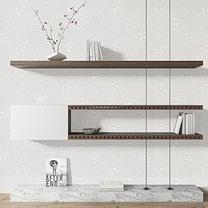 TANONE White Peel and Stick Wallpaper 17.7" X 394" White Embossed Floral Contact Paper Self Adhesive Removable Textured Wallpaper Vinyl Thicken Wall Paper for Wall Furniture Cabinet Drawer Dresser