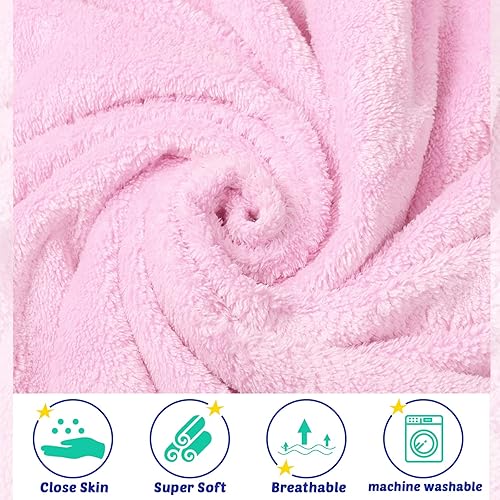 Miniatura 3 de Reginary Paquete de 4 toallas con capucha para bebé, toallas de baño de forro polar coral para bebé, 30 x 30 pulgadas, suaves y absorbentes, manta