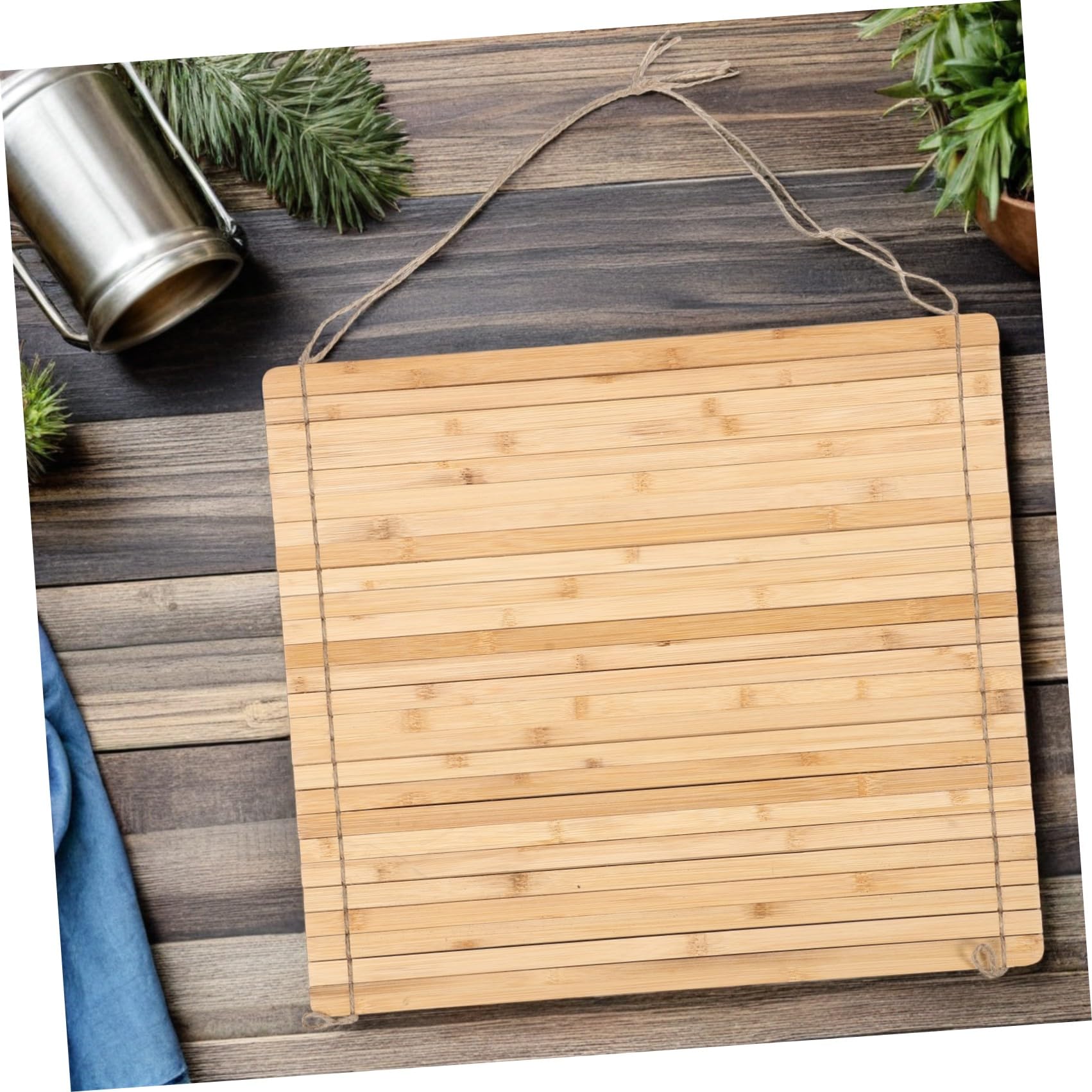 jojofuny Escurridor de Platos Enrollable de Bambú 45X44 CM, Estante Plegable Fregadero para Secado Rápido, Organizador Compacto para Cocina, Rejilla Multiusos para Tazas y Platos