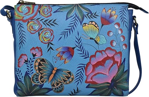 Miniatura 5 de Anna by Anuschka Bandolera mediana de piel auténtica pintada a mano para mujer