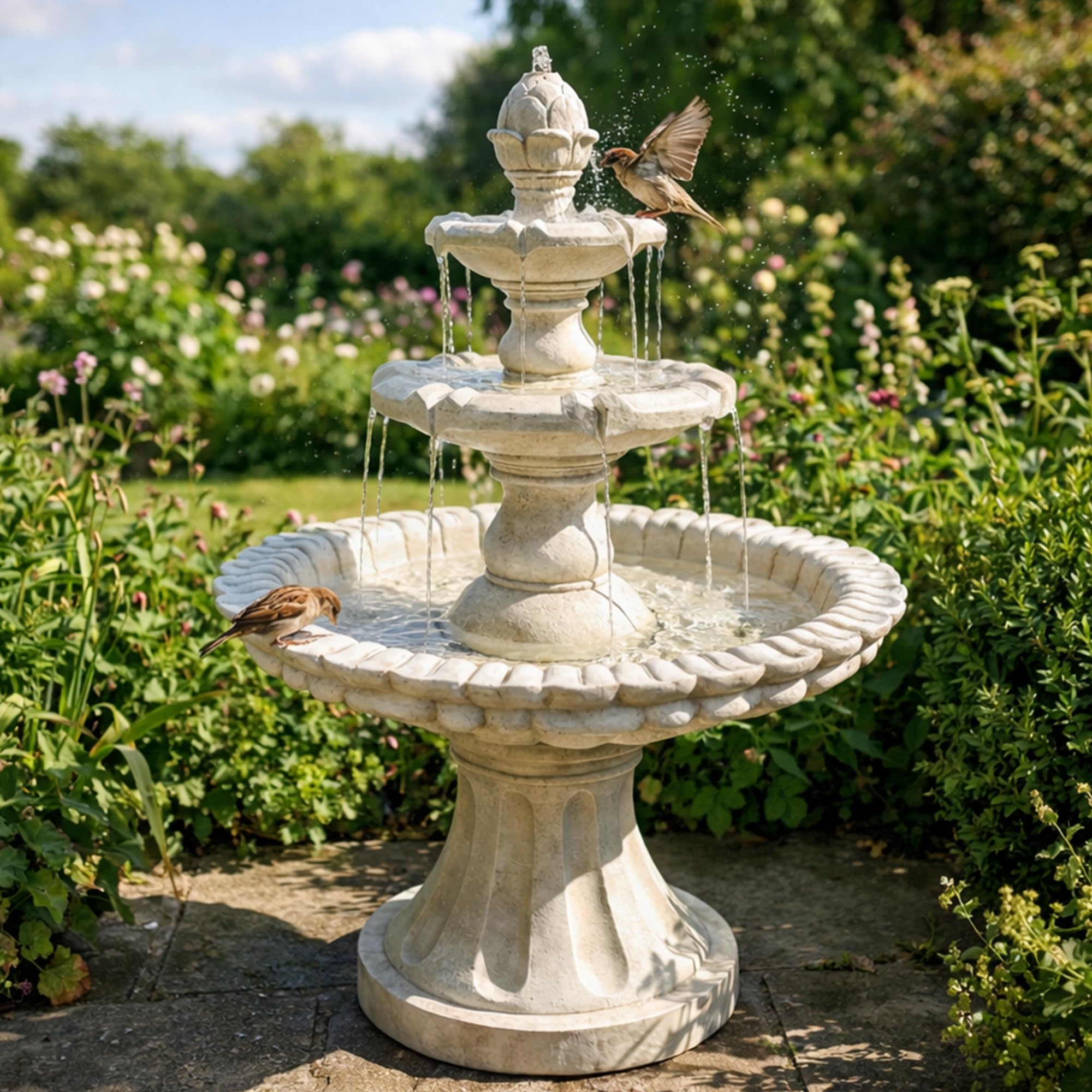 Köhko® Wasserspiel Markkleeberg“ klassischer Etagenbrunnen Vogelbad 13010 Springbrunnen Gartenbrunnen