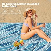 Vista 58 de Beach Blanket Oversized Extra Large 78" X 81",Waterproof Sandproof Beach Blanket 1-7 Adults Lightweight Durable for Travel Camping Hiking Picnic