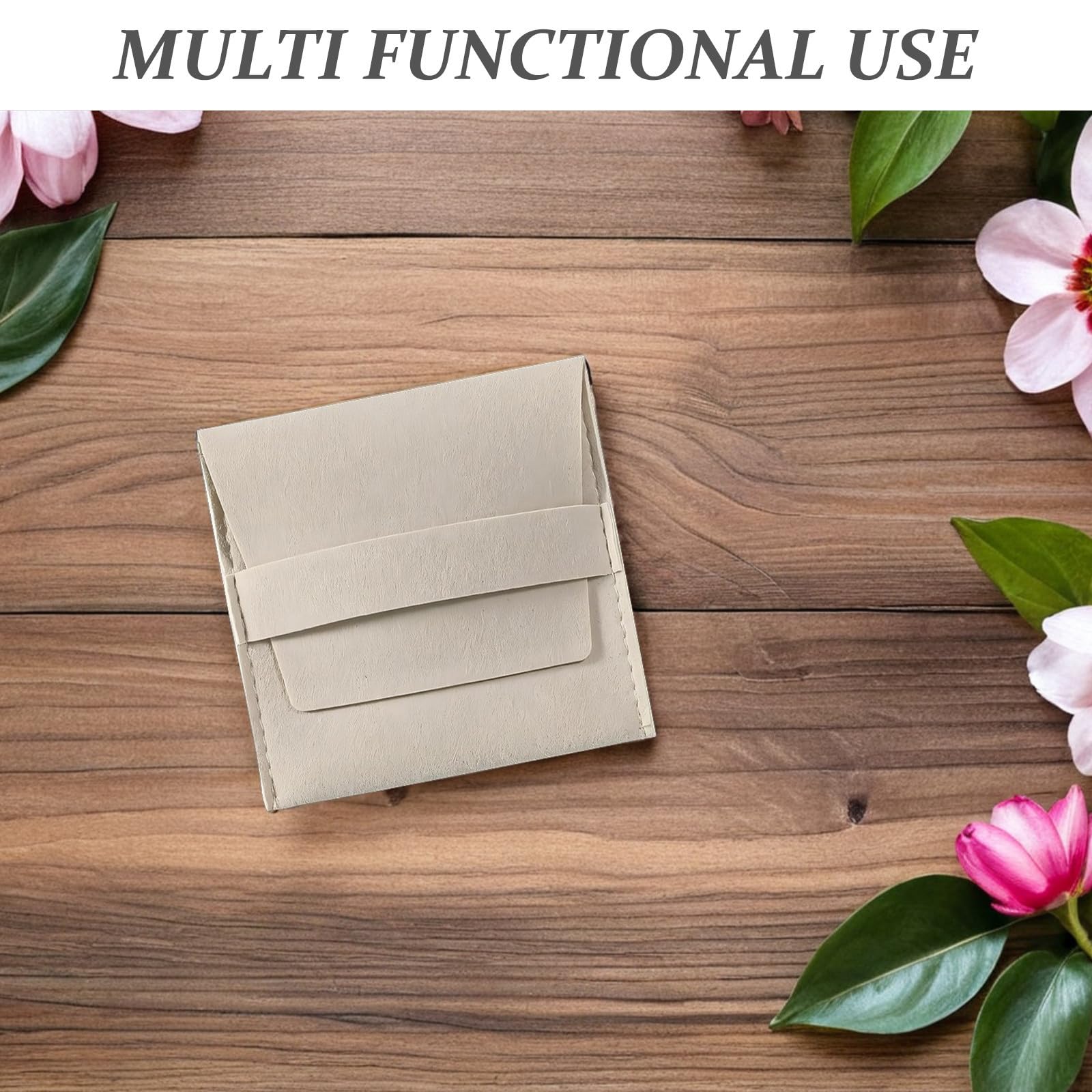 Toyvian Bolsa de Lujo para Joyas de Microfibra con Correa Fija y Estilo, Organizador Seguro para Anillos y Pulseras, 120 Juegos con Forro Doble Cara Beige