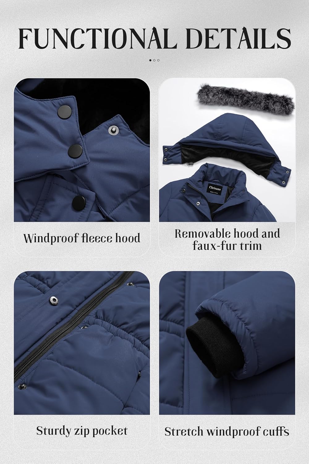 Chrisuno Girl's Long Parka Warm Winter Coat Water Resistant Quilted Puffer Jacket Snow Outwear - Image 6