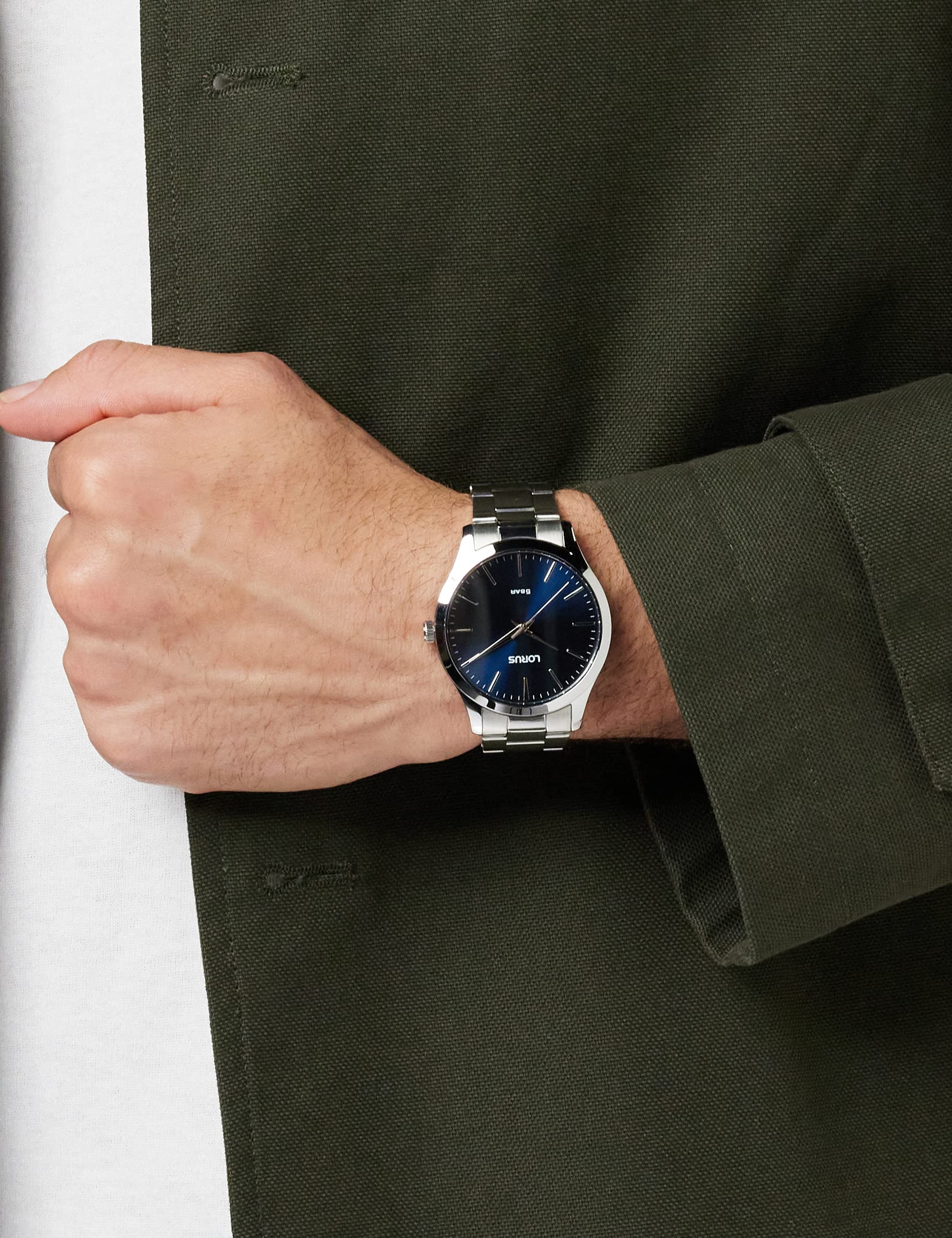 Seiko Orologio analogico al quarzo da uomo con cinturino in metallo RRX65HX9, argento