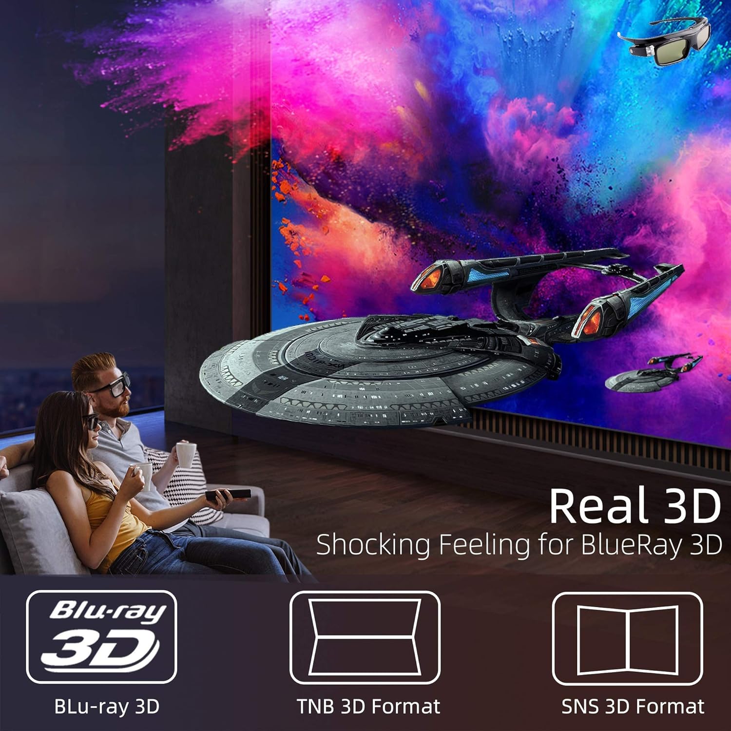 Gеt Pорulаr оƒƒеr Mini Projector Portable 3D DLP-Link Smart Video for iOS/Android Phone Wireless Screen Sharing Support 4K 400 Ansi Lumens Android OS Powerful Speakers Dual WiFi Bluetooth HDMI Keystone Correction