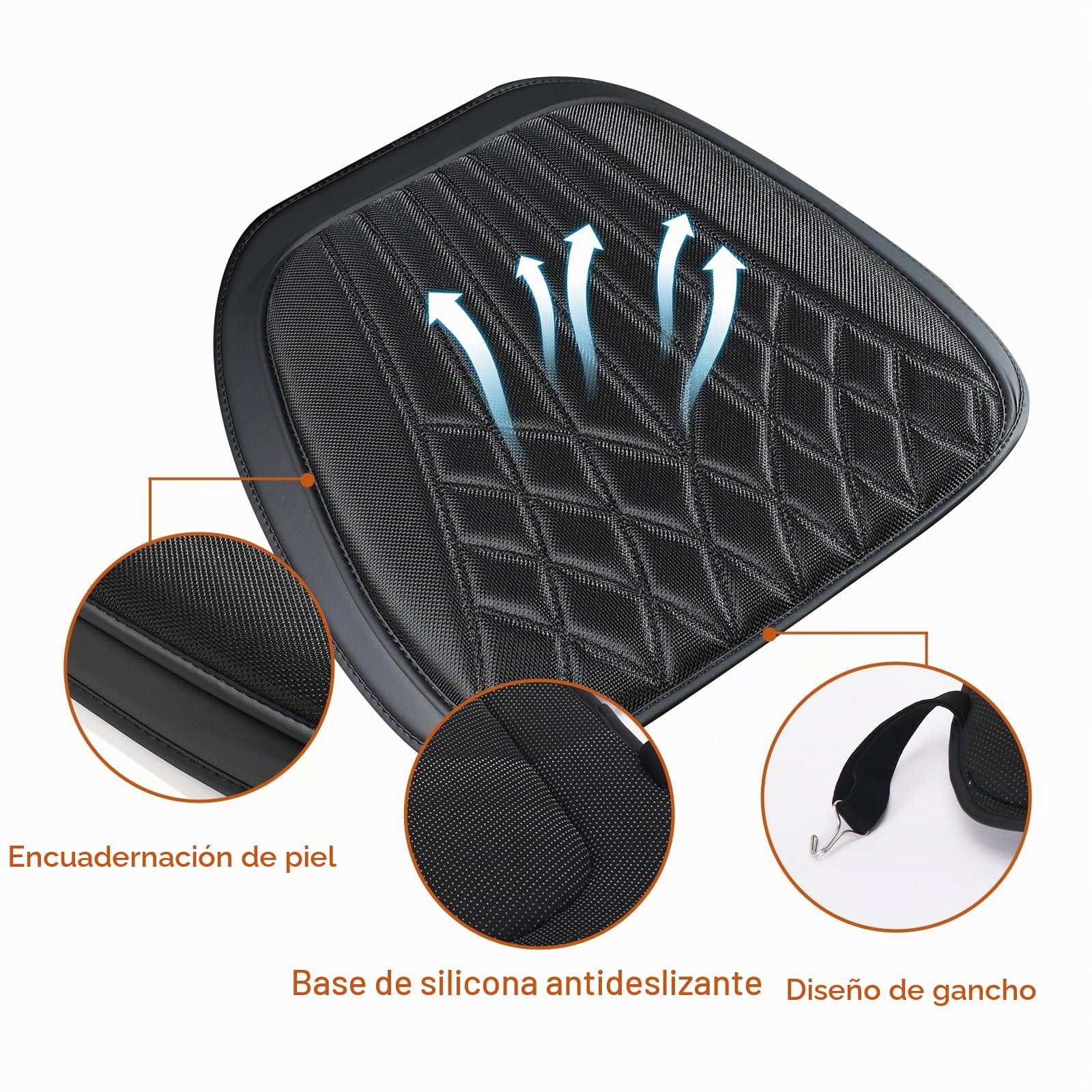 ZATOOTO Cojin Asiento Delanteros Coche, Fundas Asientos Coche, Protector Asiento Coche, Cojin Coche Conductor, Tanspirable, Antideslizante, Universale