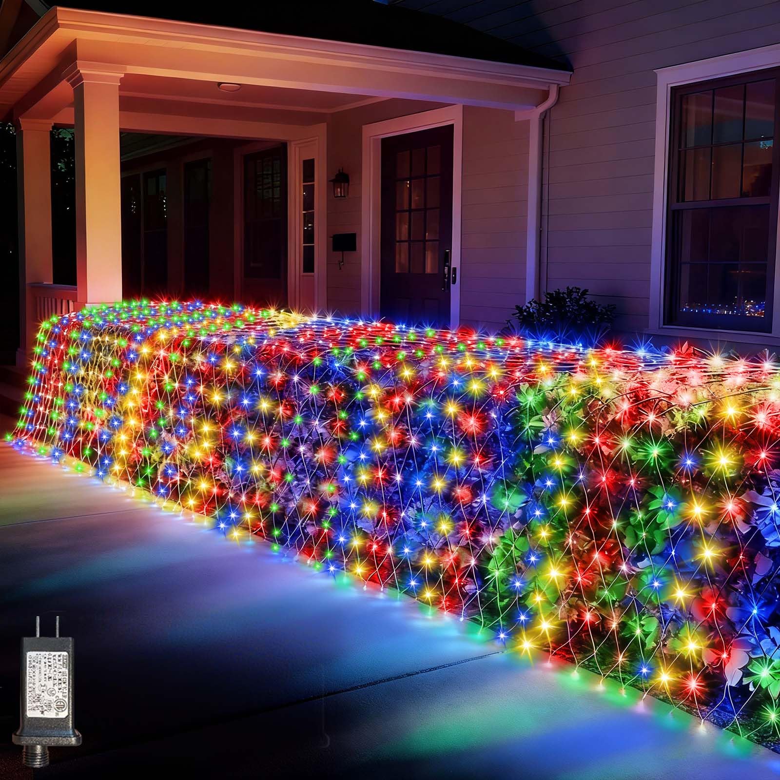 360 LED Colorful Christmas Net Lights Outdoor 8 Modes, 21ft x 5ft
