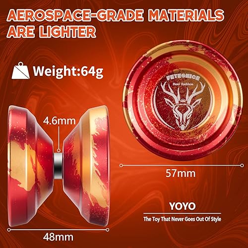 Miniatura 4 de FETESNICE Yoyo Yoyo profesional sensible de metal para niños principiantes, rodamiento Yoyo de repuesto para jugador Yoyo avanzado + herramienta de