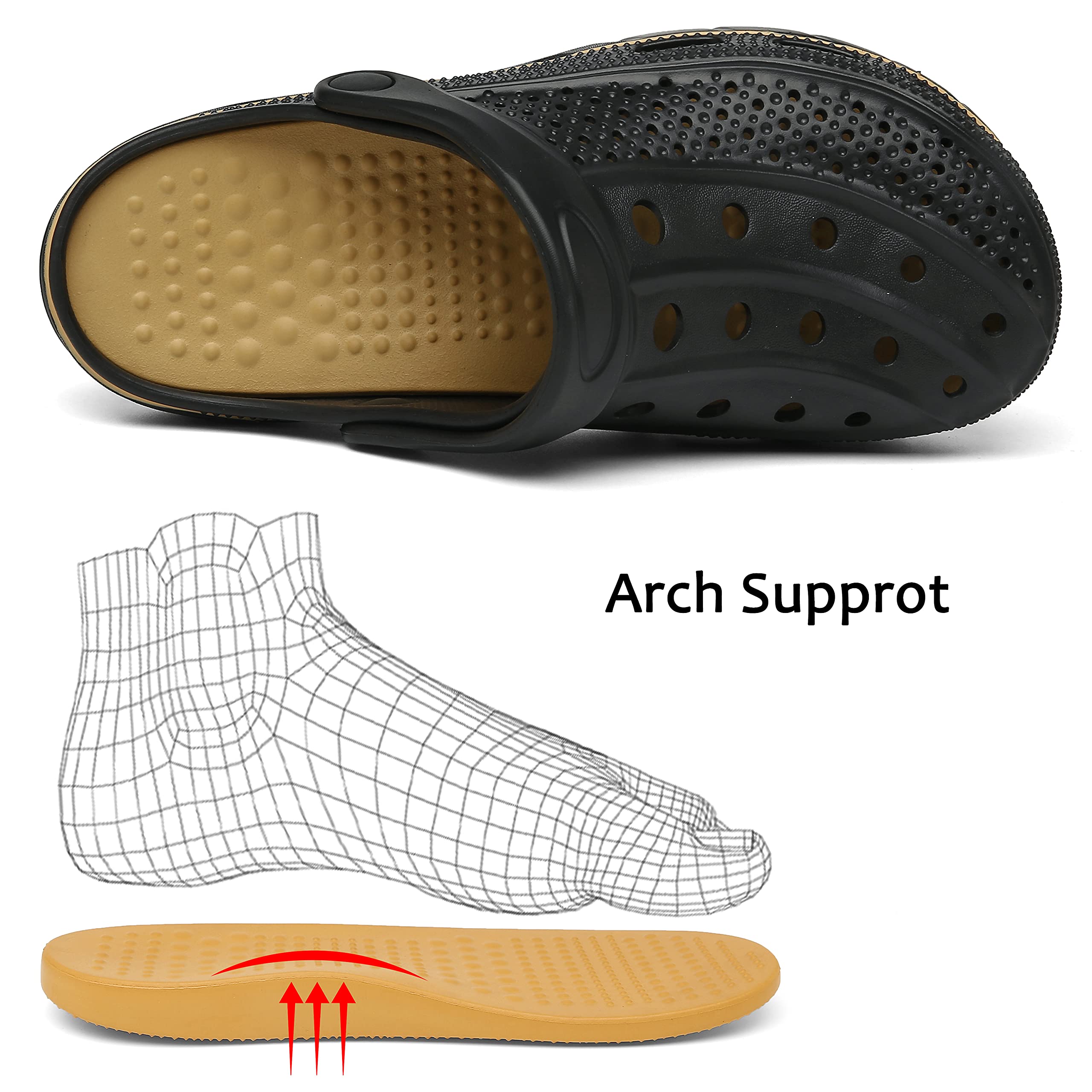 INMINPIN Zoccoli e Sabot Donna Uomo Antiscivolo Scarpe da Giardino Sandali da Spiaggia Estate Pantofole da All'aperto con Supporto per Arco