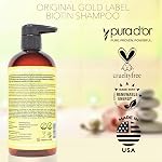 PURA D'OR Shampooing Biotin Original Gold Label pour Femmes & Hommes avec Cheveux Fins 473 mL (16 fl oz) Parfum Naturel, Formule Épaississante Herbacée, Pour Cheveux Colorés