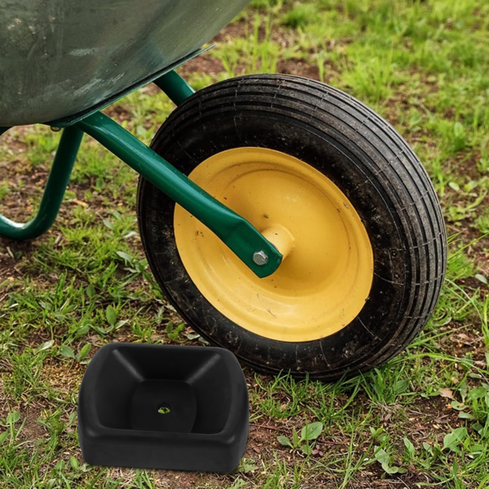 TOYANDONA Podnośnik podłogowy, : gumowy klin stabilizujący do koła pojedynczego 6" - blokada kół do transportu przyczep kempingowych, łodzi kempingowych i innych - łatwy w transporcie, 6,3 x 4,7