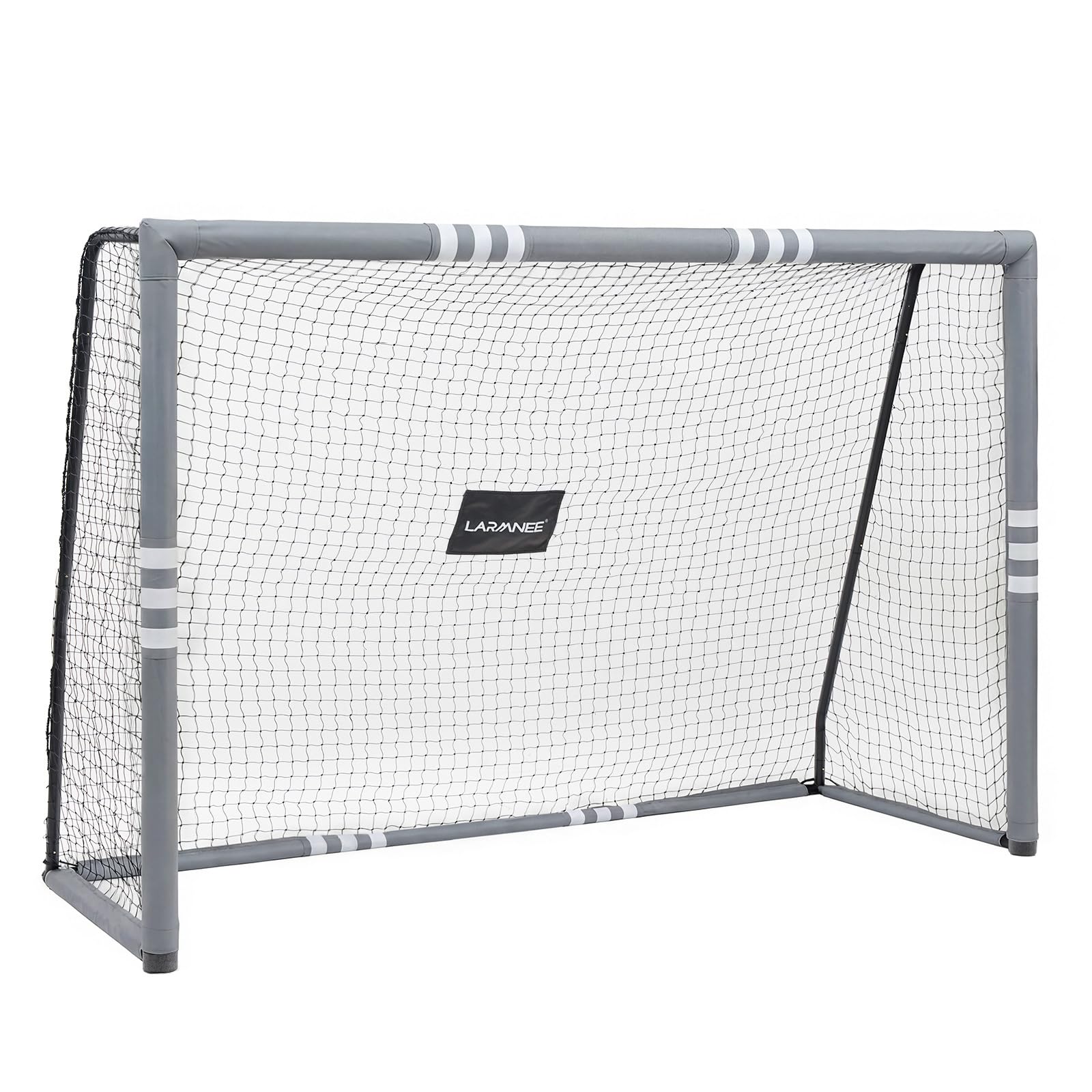 LARMNEE But de Football de 240 cm, Cage de Foot pour Enfant et Adulte, But de Football avec Mousse de Protection, Cage de Foot résistante aux intempéries, Filet en PE