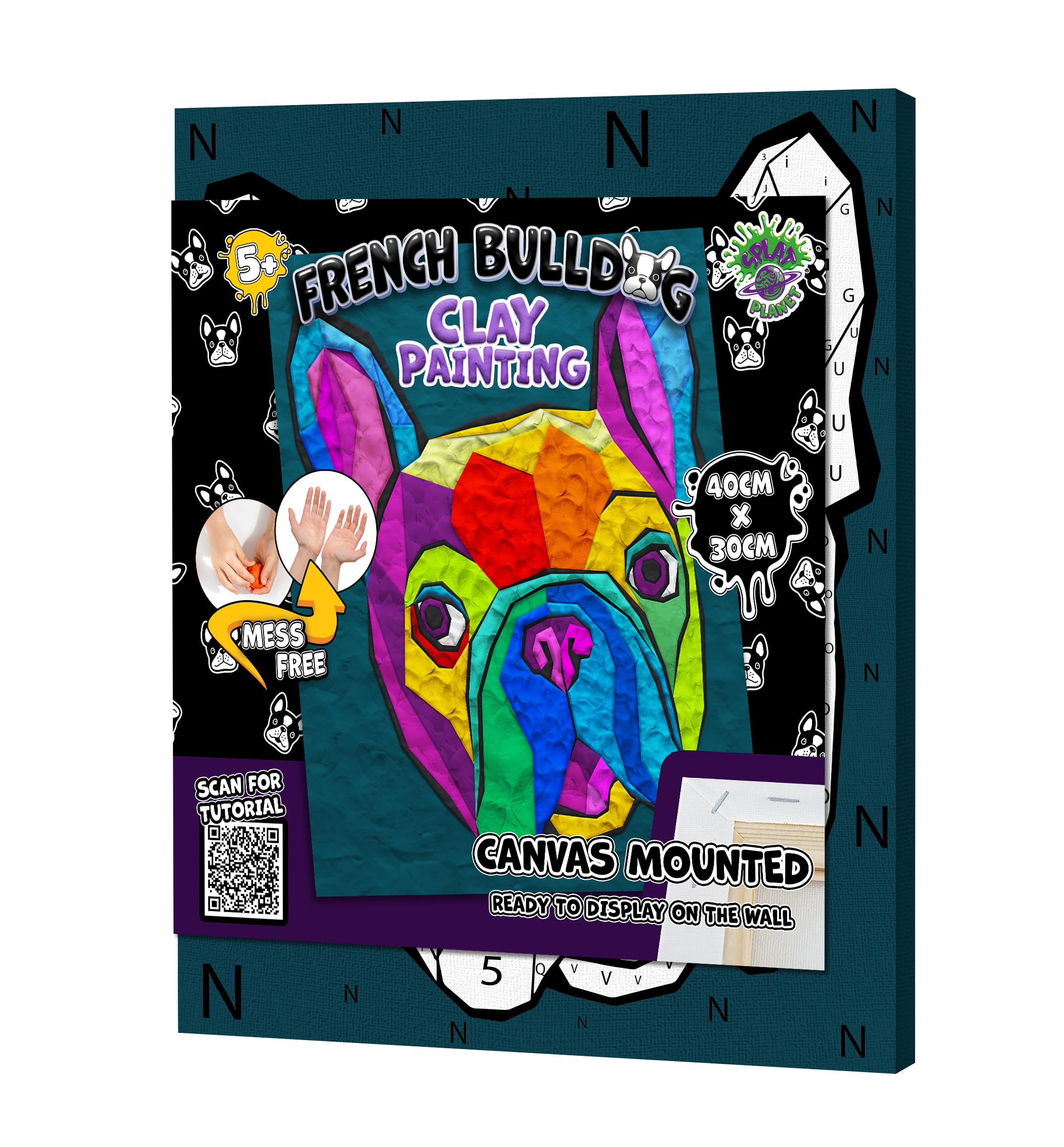 Mess-Free French-Bulldog Clay Painting Kit, Air Dry Clay Modelling Kit
