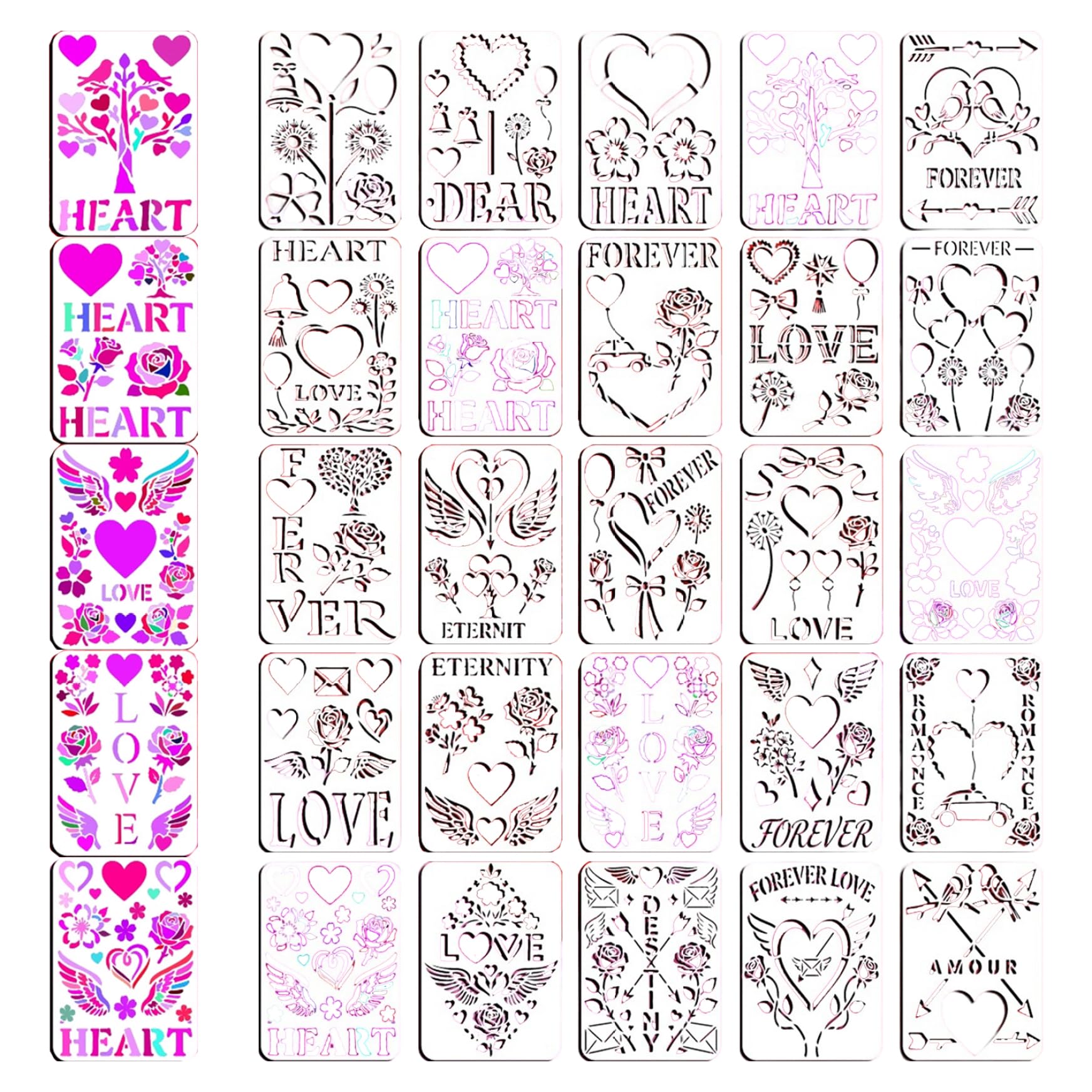 Plantillas de corazón para decoración en citas nocturnas y manualidades románticas de bodas en PET