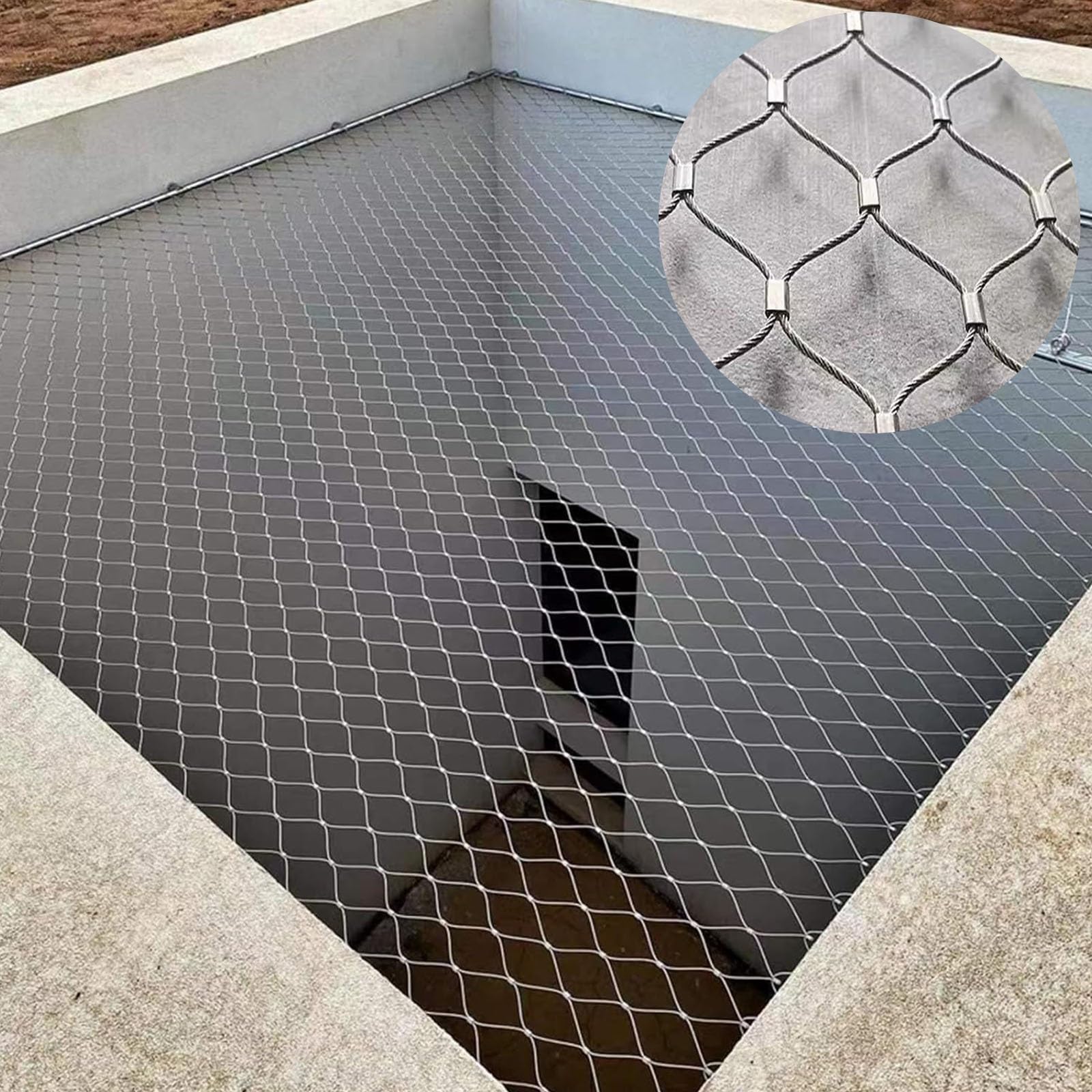 Malla MetáLica Multifuncional,Para La ProteccióN Del Techo Del Puente Colgante,Para El LíMite De La Granja Del JardíN,Red De Seguridad For NiñOs,Malla Ganadera(25 * 3m/82 * 9.8ft)