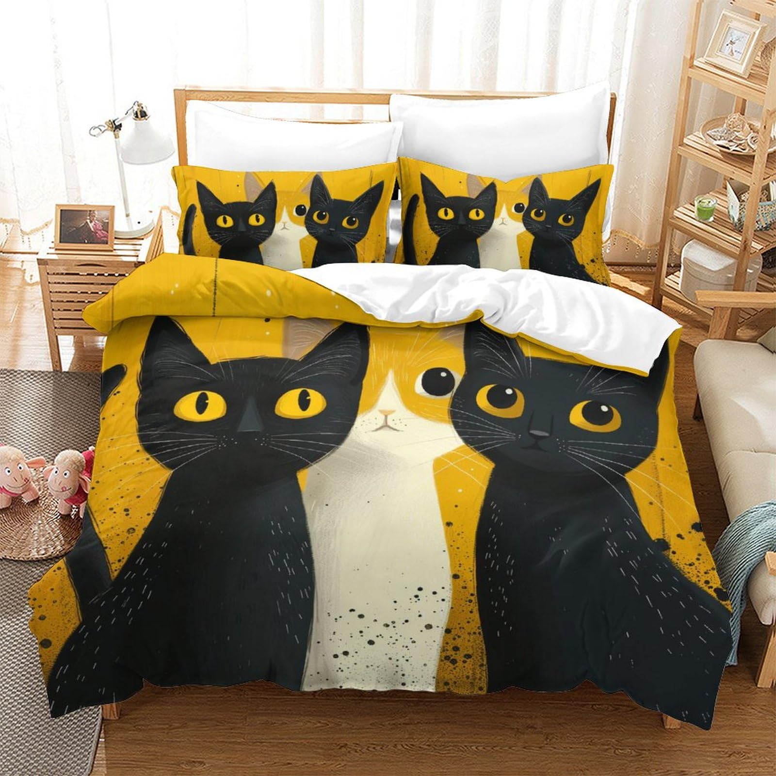 Housse de couette chat pour lit double : l'esprit cocooning dans la chambre