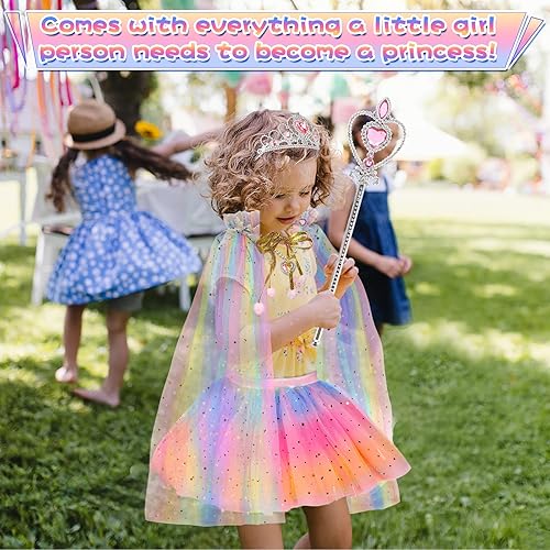 Miniatura 4 de Princess Dresses for Girls,Princess Dress Up Clothes Cape Skirt Toys for 3-6 Year Old Girl,Easter Birthday Gift Idea