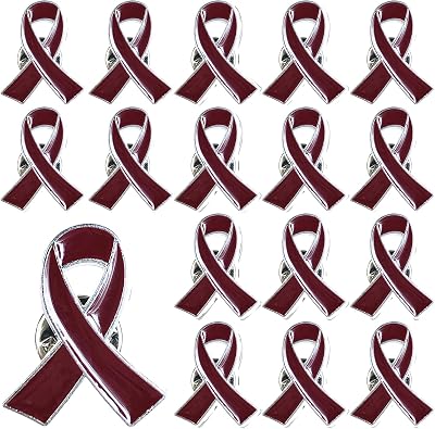 Sickle Cell Awareness Pin 25pcs Burgundy Ribbon Pins Multiple Myeloma Items