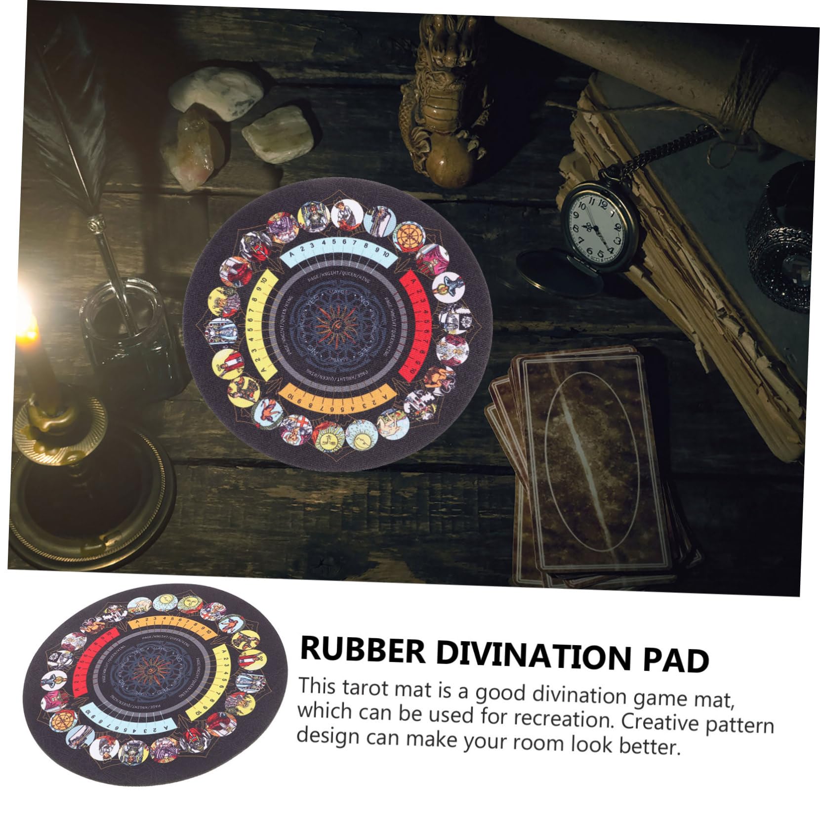 Tapis Divinatoire En Caoutchouc – 22 Cm De Diamètre, Motif étoilé Nordique, Pour Tarot, Pendule, Protection Cartes - 8