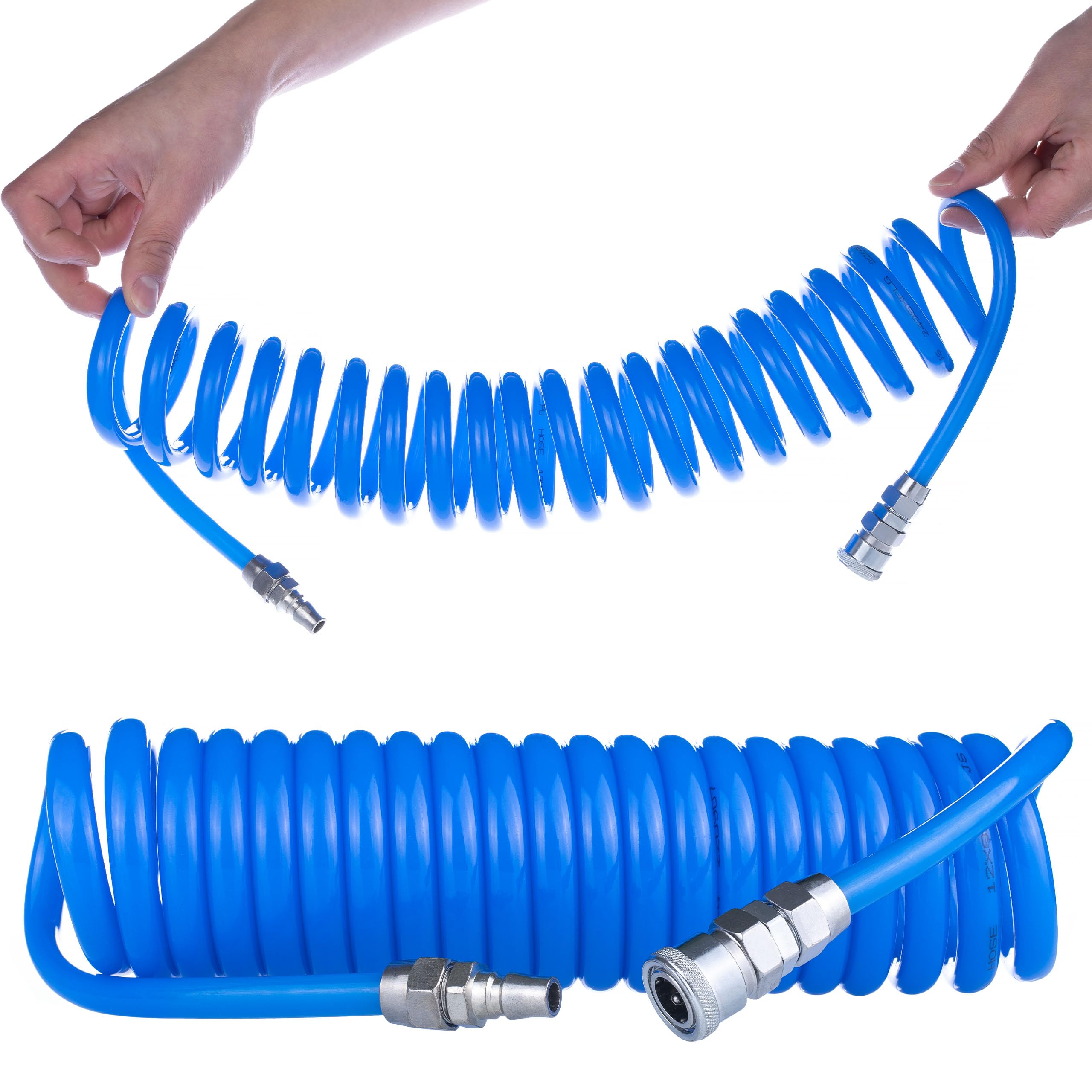 Tubo Pneumatico Spiralato 8x12mm 5m – Poliuretano Resistente, 6–10 Bar, -20°C/+75°C | Uso Industriale e Officina | Tubo Aria Compressa Professionale