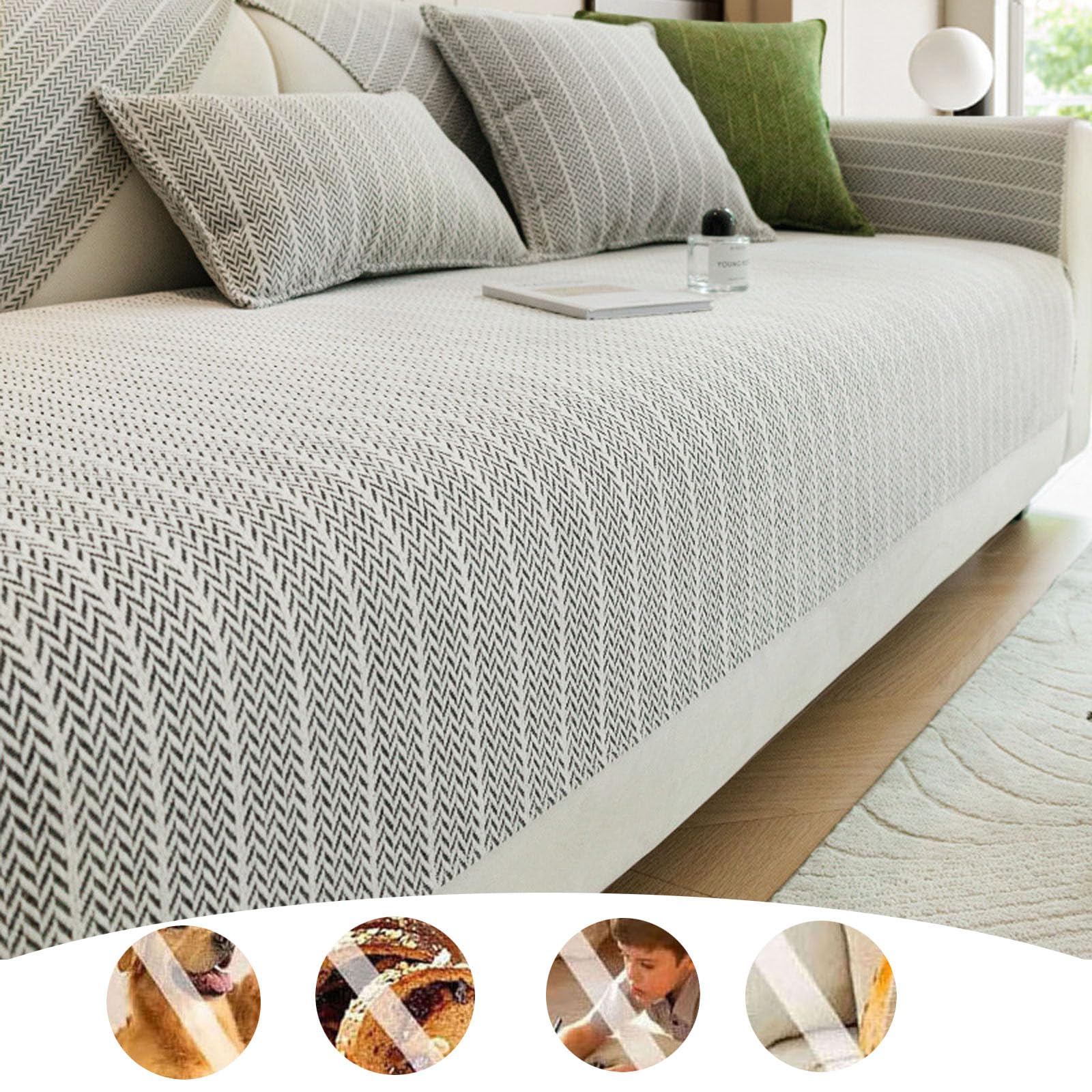 Generisch Sofa Überzug,Sofaschoner rutschfest Hund Katze Hundedecke Sofa Sitzkissenbezug für Wohnzimmer Sektionssofas Couch Überzug Hund Katze Sofa Überwurf Sofaschutz,Green,110x210cm