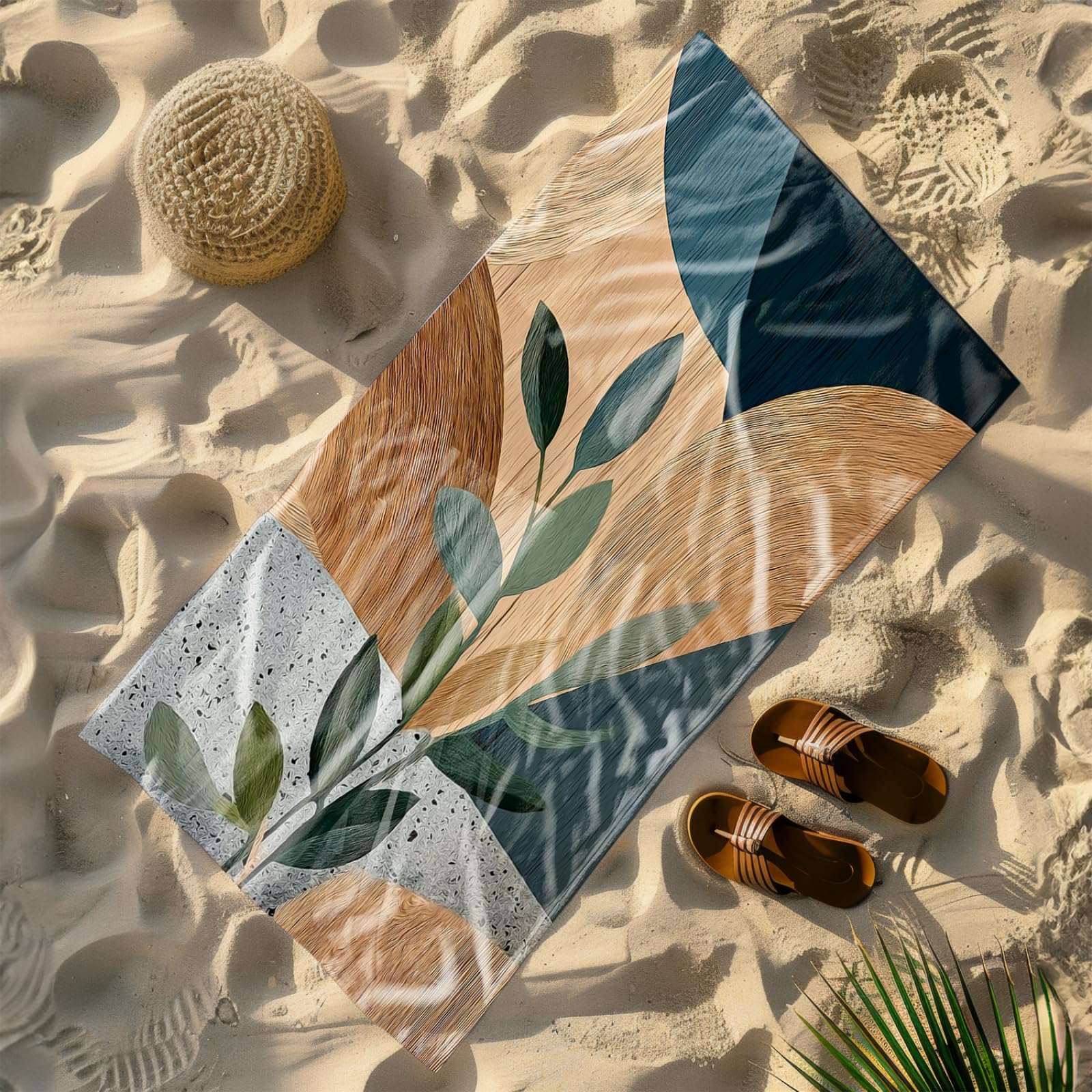 Générique Serviette de Plage 90X180 Marron Vert