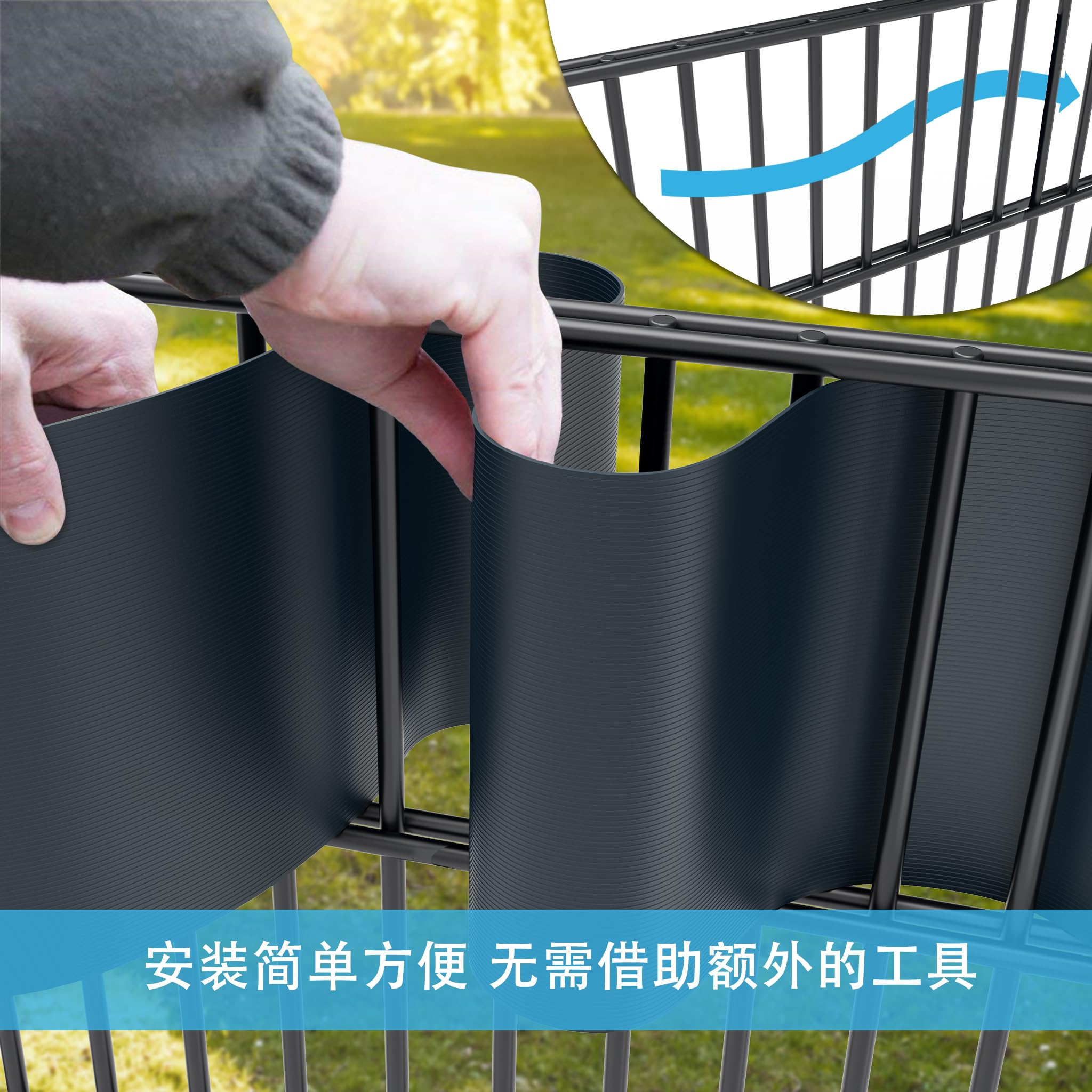 Sichtschutzstreifen Zaun Hart PVC Sichtschutz Rolle für Doppelstabmatten Zaun Blickdicht 2,5m x 19cm Wetterfest & Windschutz Zaunfolie für Garten Gartenzaun Balkon - Anthrazit - 30PCS