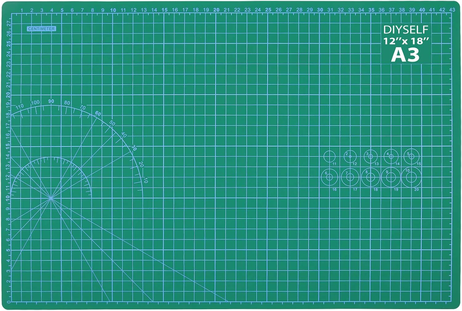 Self Healing Sewing Mat,18"x12" Craft Cutting Mat for Sewing Scrapbooking Quilting Hobby Fabric Precision Arts Crafts Project(Green)