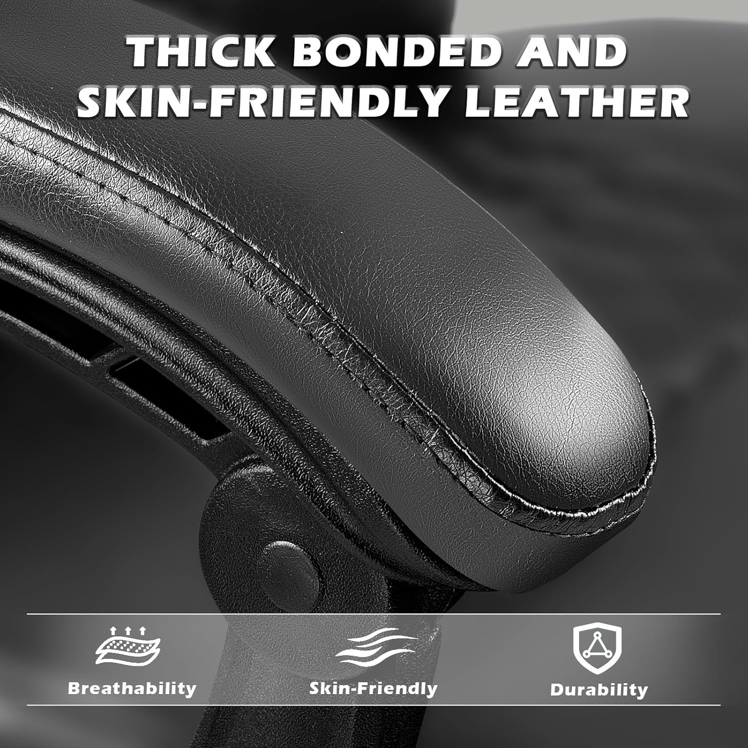 LEMBERI 400lbs Executive Office Chair with Foot Rest, Ergonomic Heavy Duty Big and Tall Desk Chair, High Back PU Leather Comfy Computer Chairs (Black) - Image 8