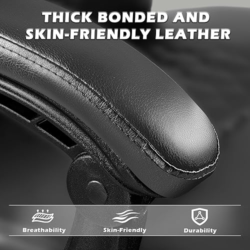 Miniatura 8 de LEMBERI Silla de oficina ejecutiva de 400 libras con reposapiés, silla de escritorio grande y alta resistente, sillas ergonómicas de piel sintética