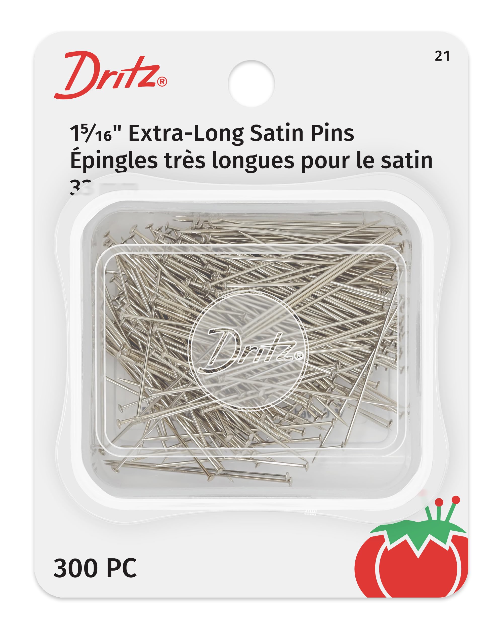 Dritz Straight Pins, Nickel, 1-5/16-inch