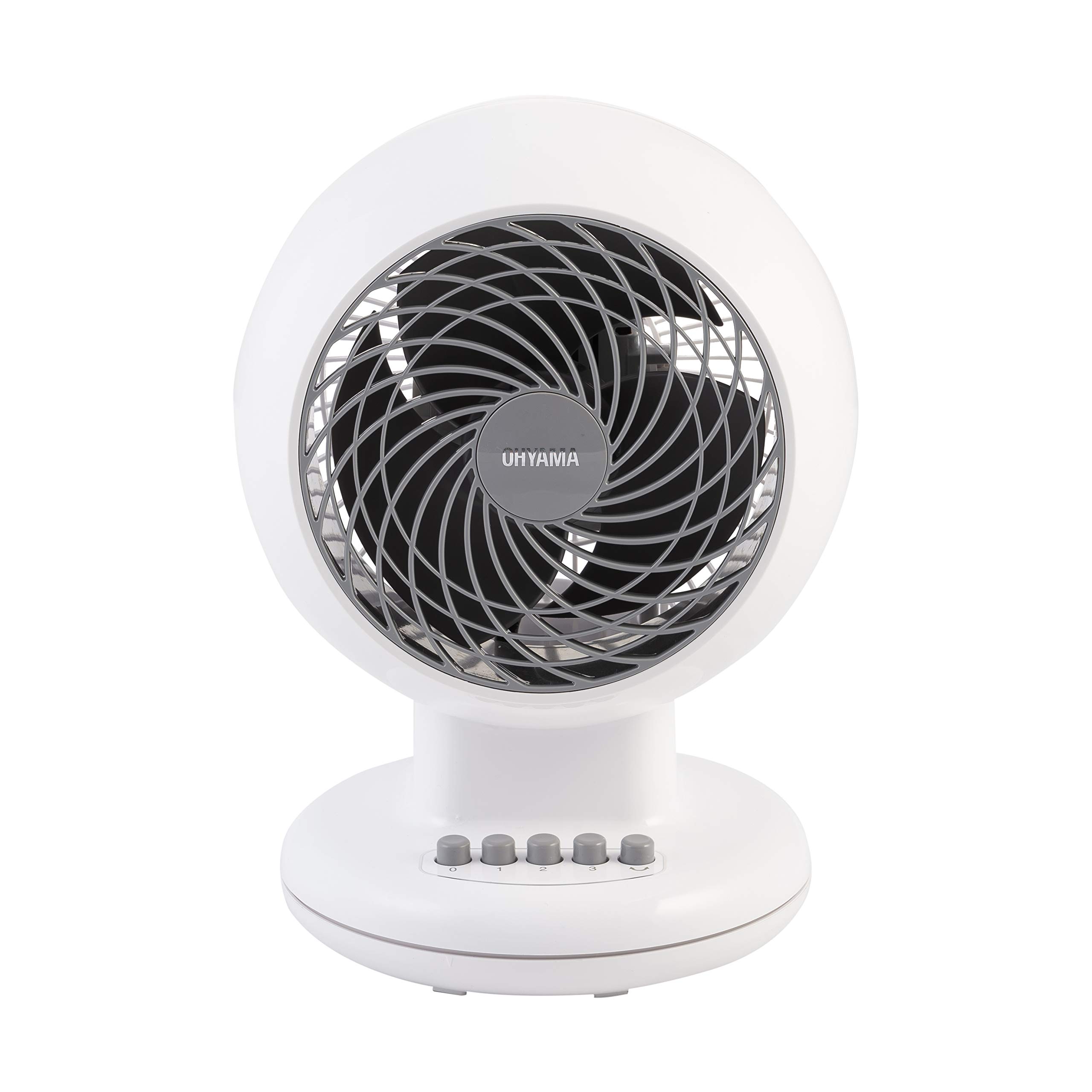 Iris OhyamaWoozoo Table Fan, 13㎡, Desk Fan, White, 3 Speeds, Oscillation, Vertical Tilt, Silent, Quiet, For Bedroom, Living Room, Kitchen, Air Circulator, Small, Cooling, Powerful, PCF-M15