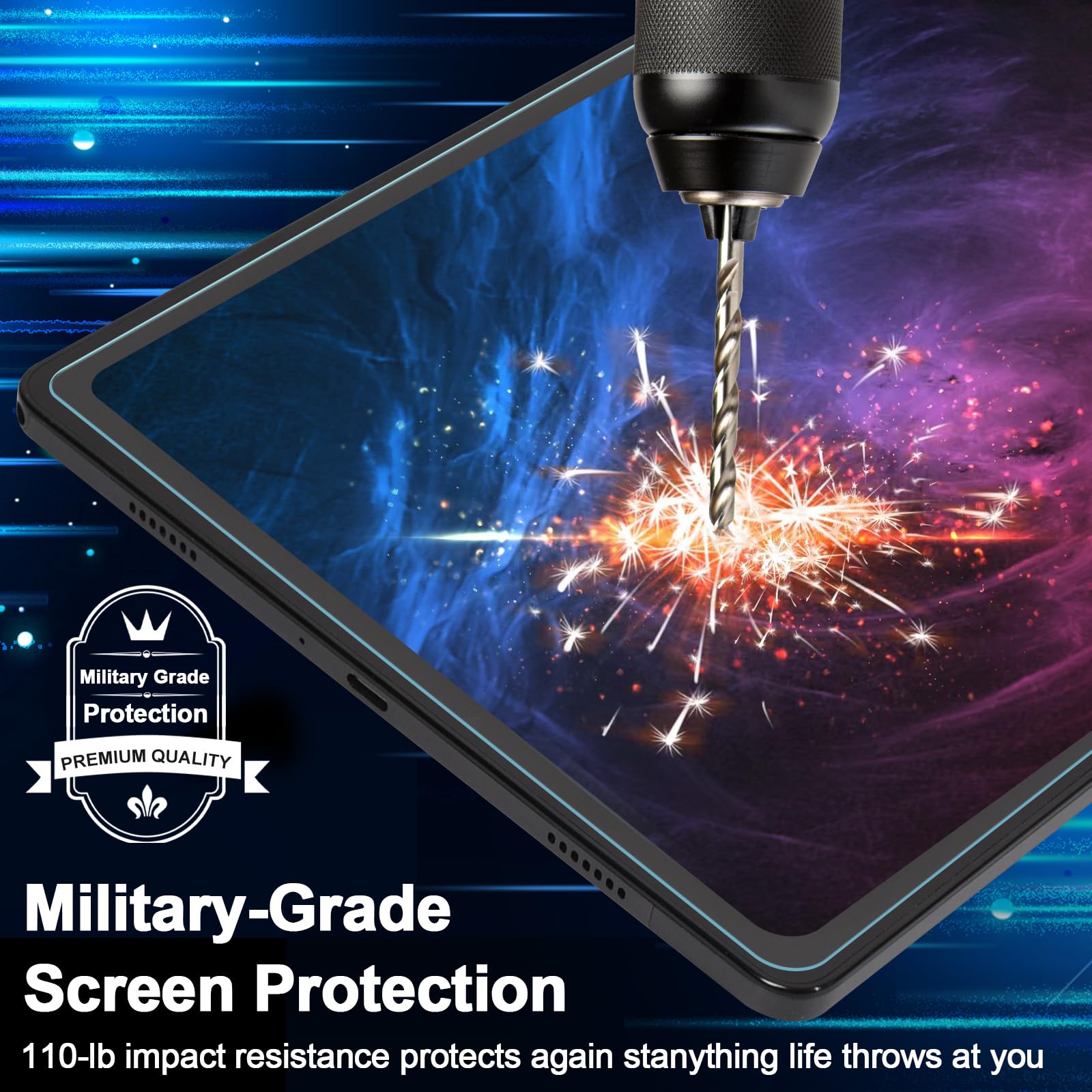 Caweet Protector de pantalla para Samsung Galaxy Tab A9+ / A9 Plus de 11 pulgadas lanzado en 2023, dureza 9H, protector de película de vidrio templado HD, 1 paquete