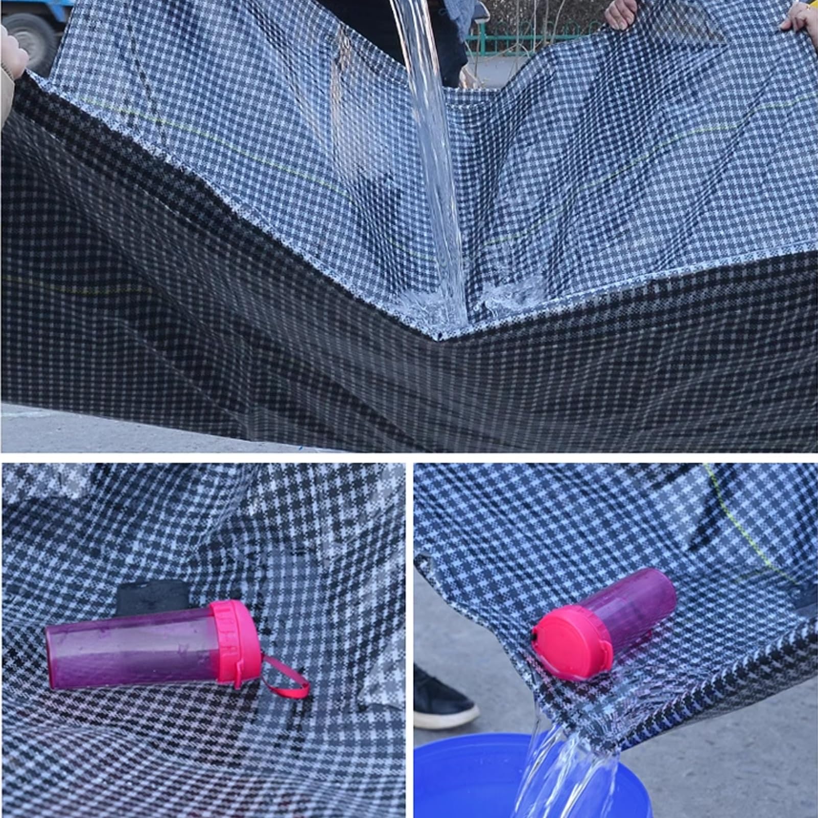 Telo di plastica, Telo Leggero Nero/Bianco Piccolo Telo Impermeabile Telo di Fondo da Campeggio Coperture Multiuso per mobili da Giardino(1.8x2.7m)