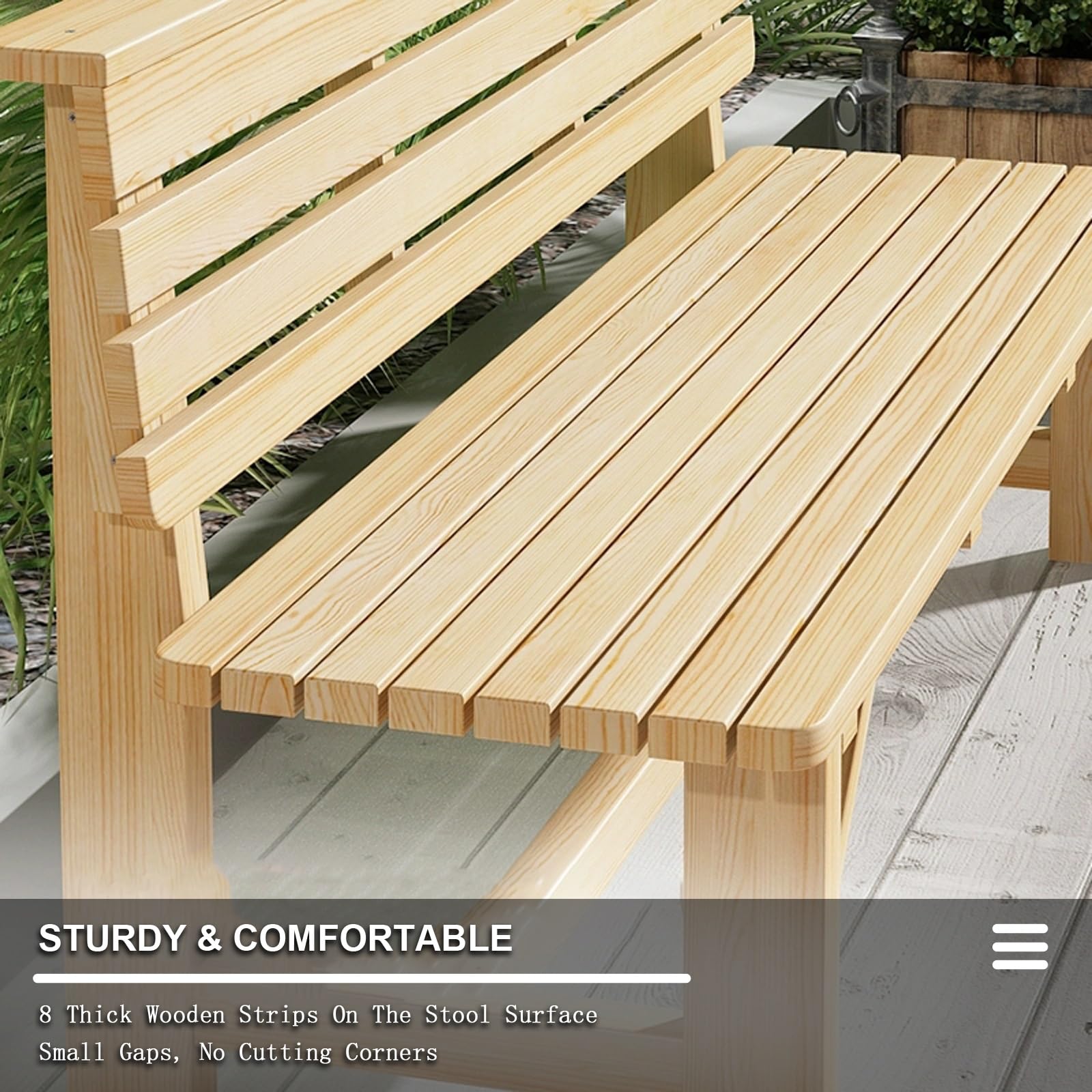 Panche da Giardino, Panchina da Giardino con Schienale per 2-4 Adulti, Carico Massimo 300 kg, Panca Legno Esterno per Cortile, Terrazza, Prato, Parco(Brown,180cm/71in)