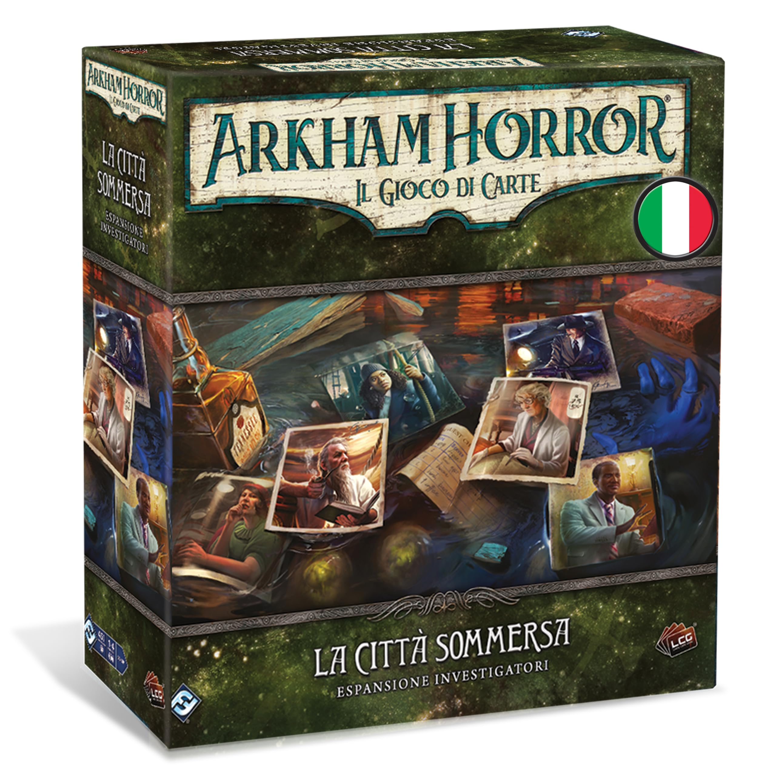 Asmodee - Arkham Horror LCG – La Città Sommersa – Esp. Investigatori, Espansione Gioco da Tavolo, 1-4 Giocatori, 14+ Anni, Edizione in Italiano