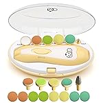 Baby Nail Trimmer 21 in 1, Usage Labeled Case & 13 Extra Replacement Tools, Royal Angels Baby Electric Nail File, Baby Nail Care, Nail Clipper Newborn Toddler Toes & Fingernails Nail Kit (Yellow)
