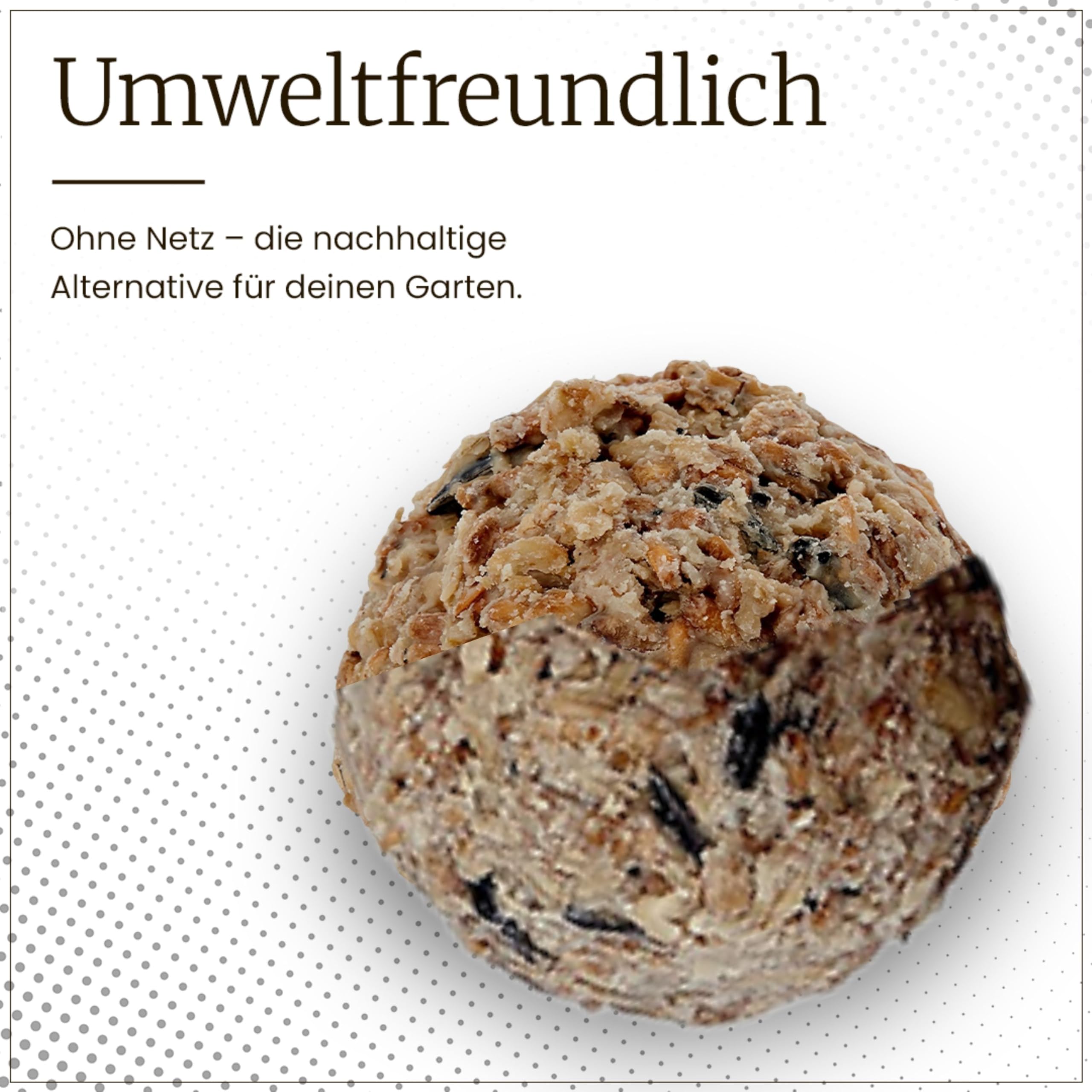 Erdtmanns Meisenknödel ohne Netz 100 Stück 8,5 kg – umweltfreundliches Wildvogelfutter mit Sonnenblumenkernen, Hafer & Talg – Ganzjahresfutter – ohne Plastiknetz & leicht zu verfüttern