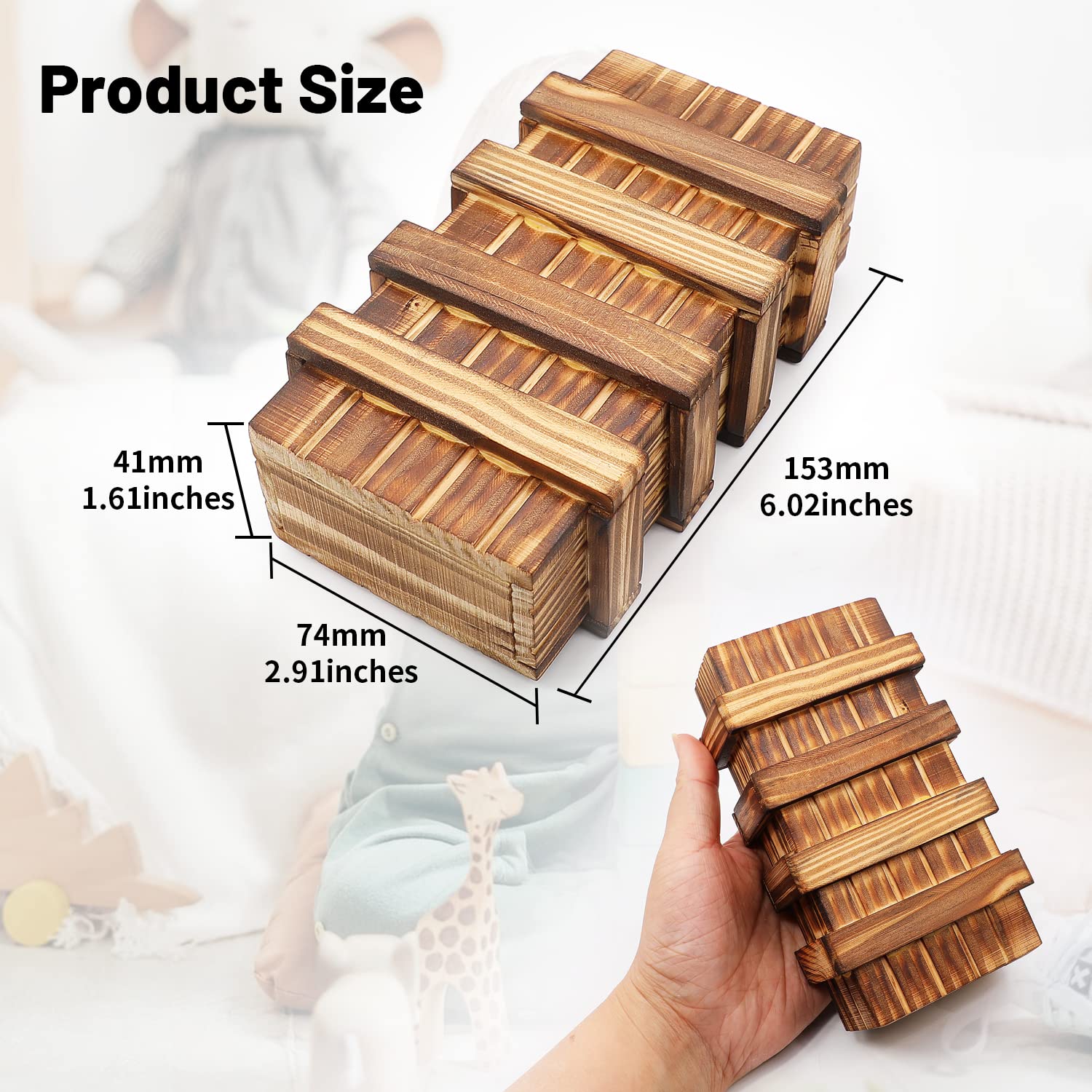 Scatole di puzzle con scomparto segreto, giocattoli magici in legno per bambini e adulti, per conservare buoni soldi gioielli
