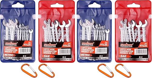 Miniatura 9 de HORUSDY Juego de 20 llaves pequeñas, juego de llaves pequeñas, juego de llaves combinadas métricas y SAE