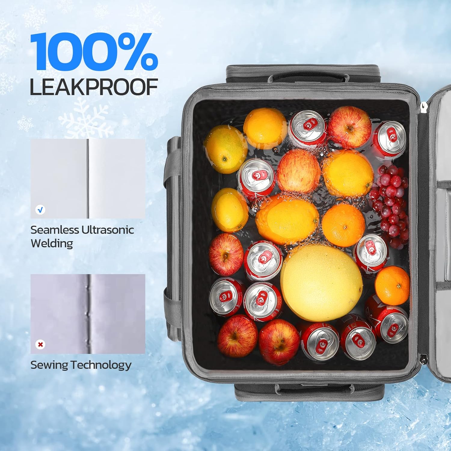 Maelstrom 80 Can Soft Sided Cooler Bag, Insulated Hard-Bottom, Leakproof, Portable, 72L Capacity, Black