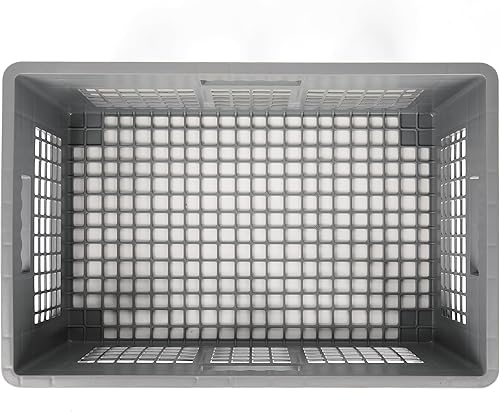 Miniatura 3 de Hudson Exchange - Paquete de 4 contenedores de almacenamiento de malla recta con mango de pared, 24 x 16 x 8 pulgadas, color gris