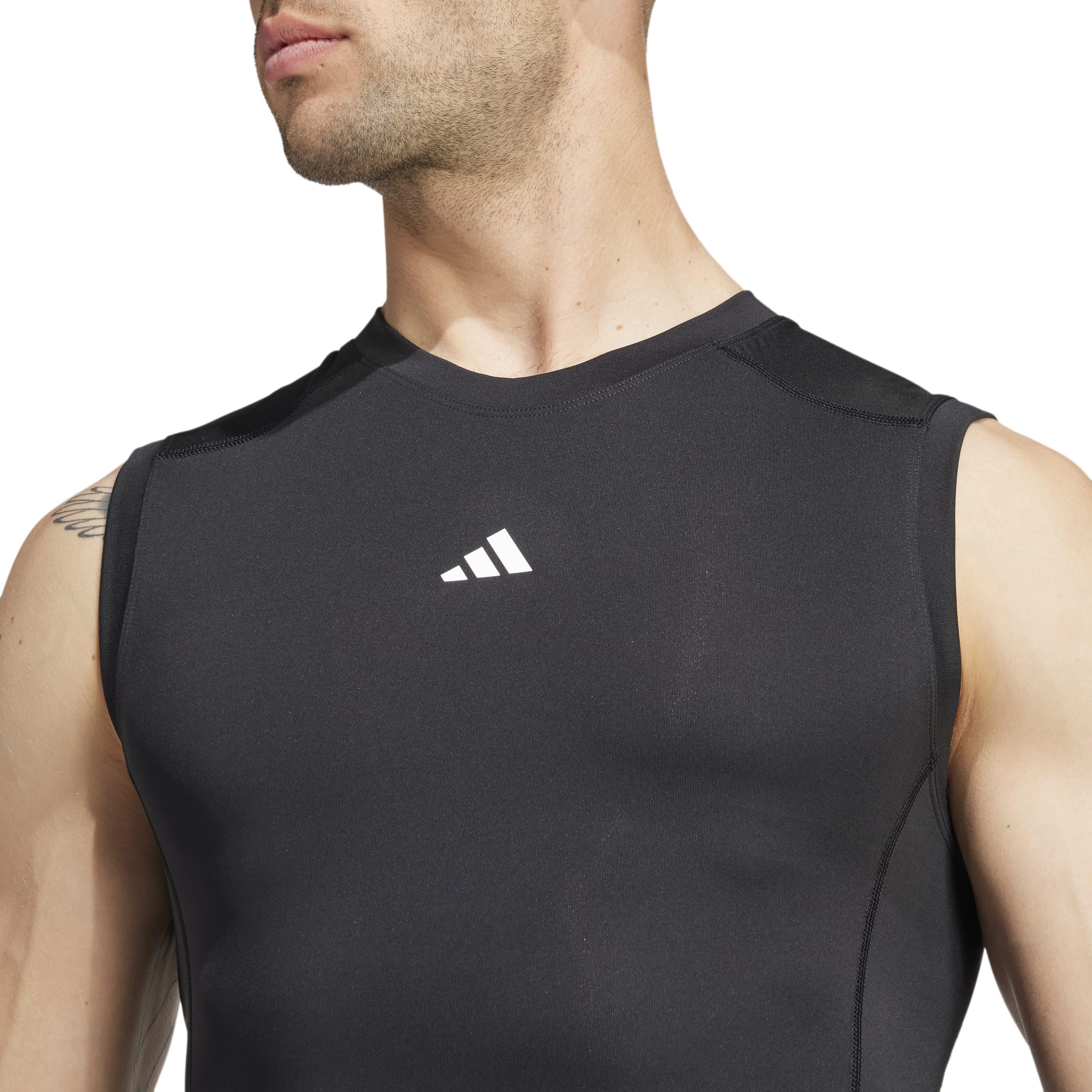 adidas Men's Camiseta sin Mangas de Entrenamiento de compresión Techfit