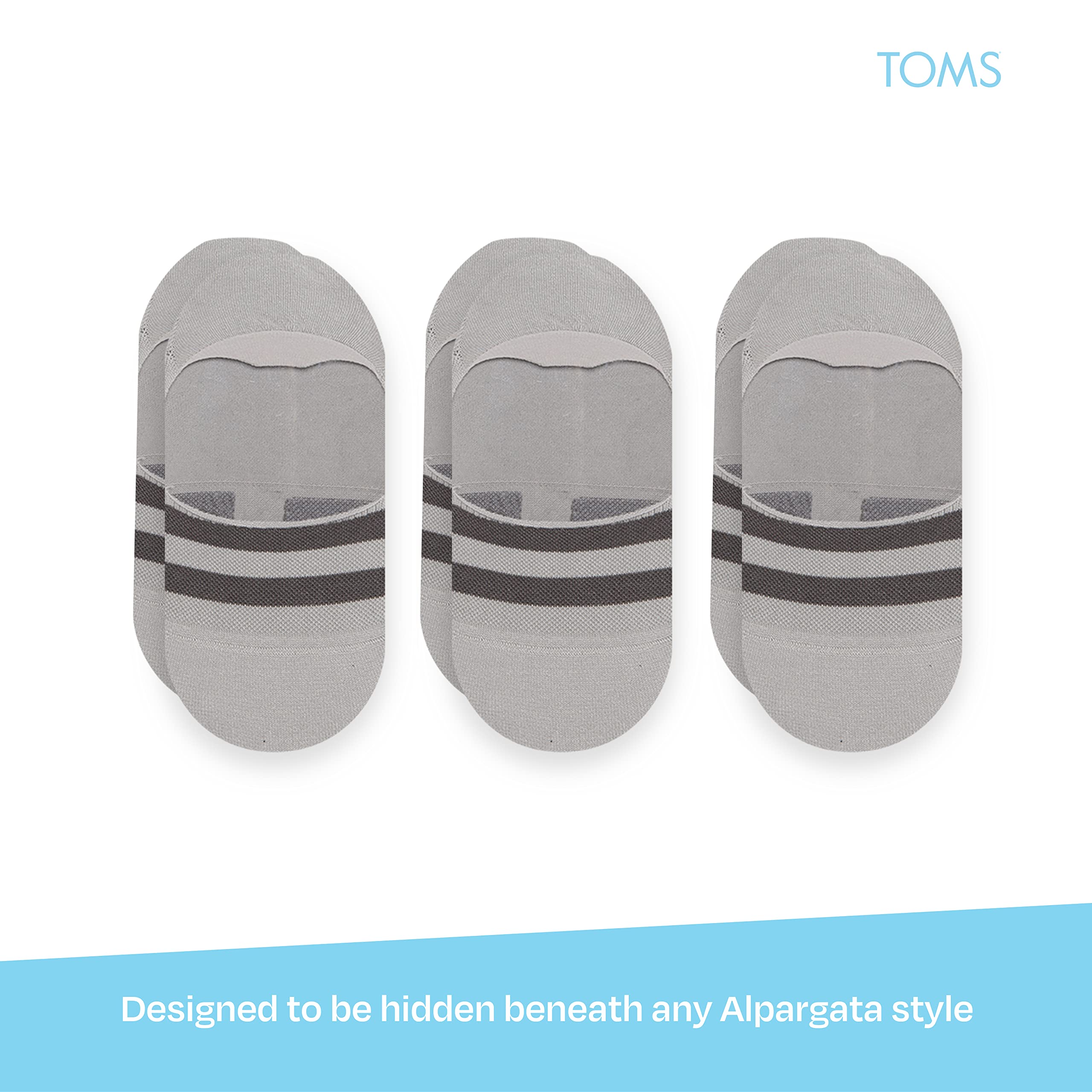 TOMS Calcetines invisibles, antideslizantes, corte bajo, invisibles, un solo par