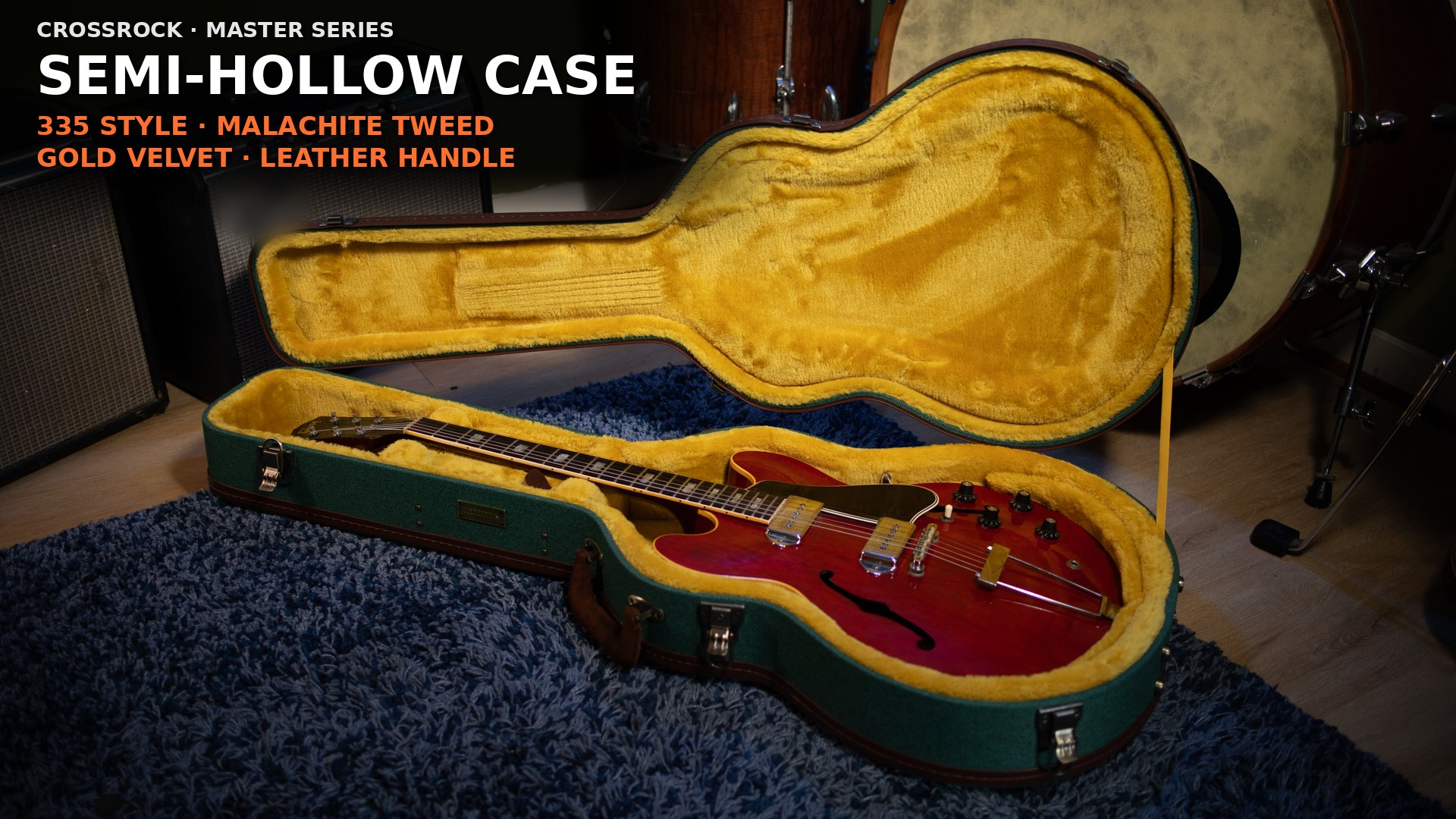Amazon.com: Crossrock Rectangular Wooden Electric Guitar Case for