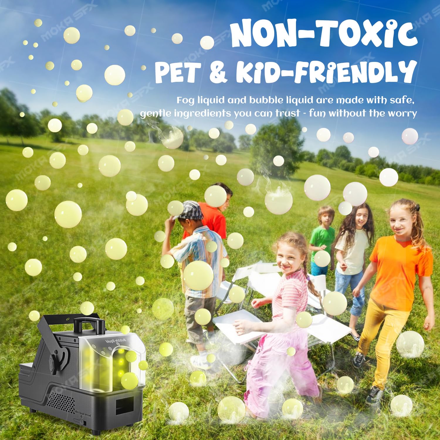 Bubble Fog Machine, Heavy Duty Bubble Fog Maker mit Fernbedienung für Halloween, Partys, Events & Fotografie