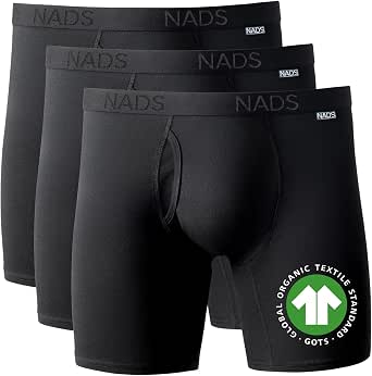 NADS Men's Organic Cotton Boxer Briefs, Multipack