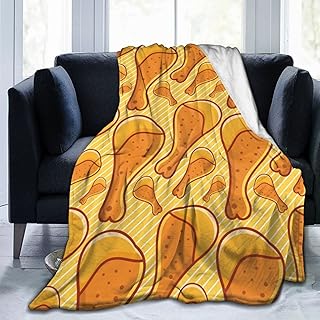 Seamless Pattern of Fried Chicken Thighs Throw Blanket for Couch Bed Sofa 80"x60" Super Soft Cozy Flannel Blanket Lightweight Fuzzy Warm Blanket