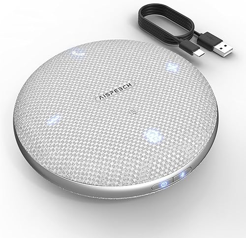 Altavoz de conferencia Bluetooth M4 Micrófono de conferencia con reducción de ruido AI Transcripción dúplex completo 360 Omnidireccional de voz USB